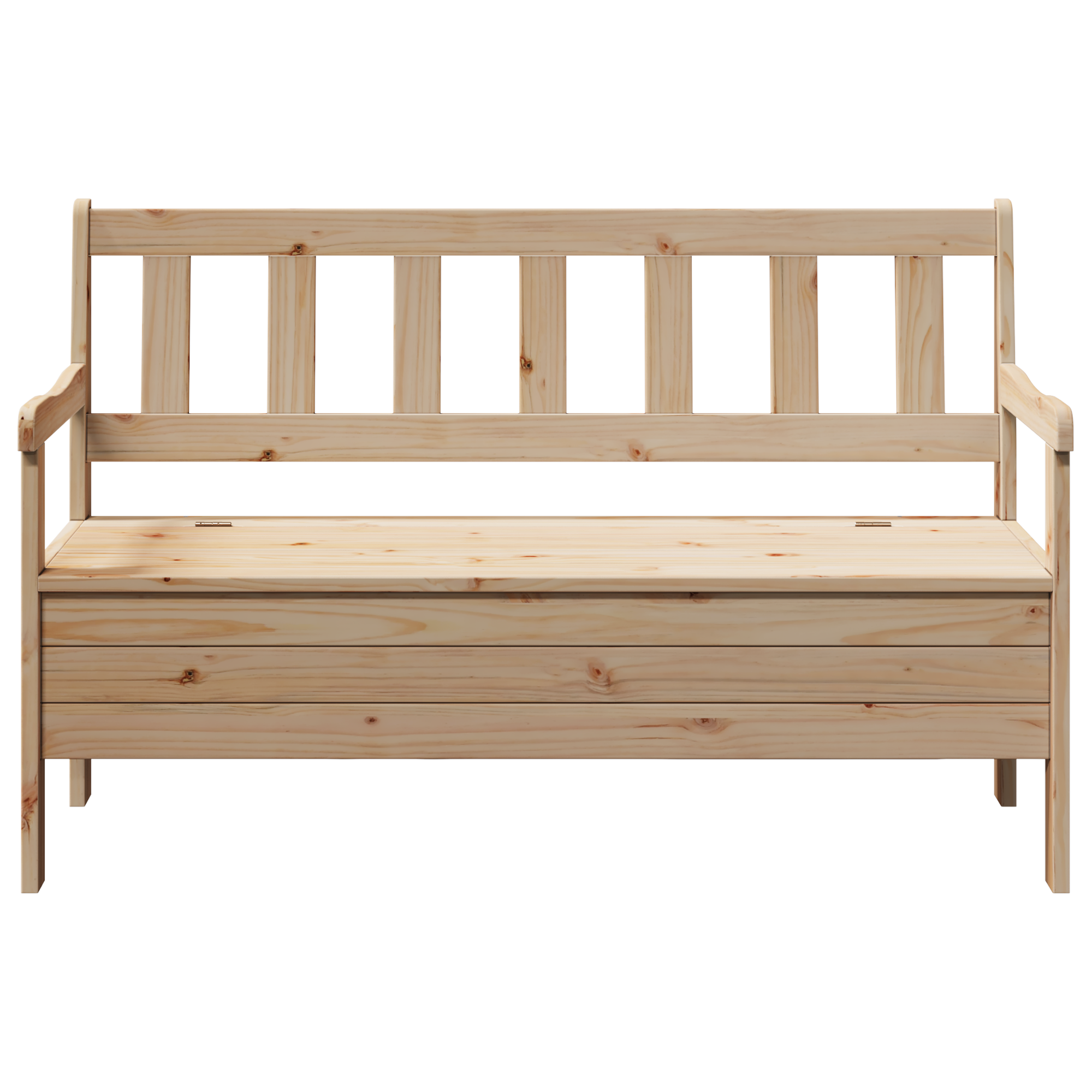 Външна пейка 119x76x44 см от масивна борова дървесина - Image 6