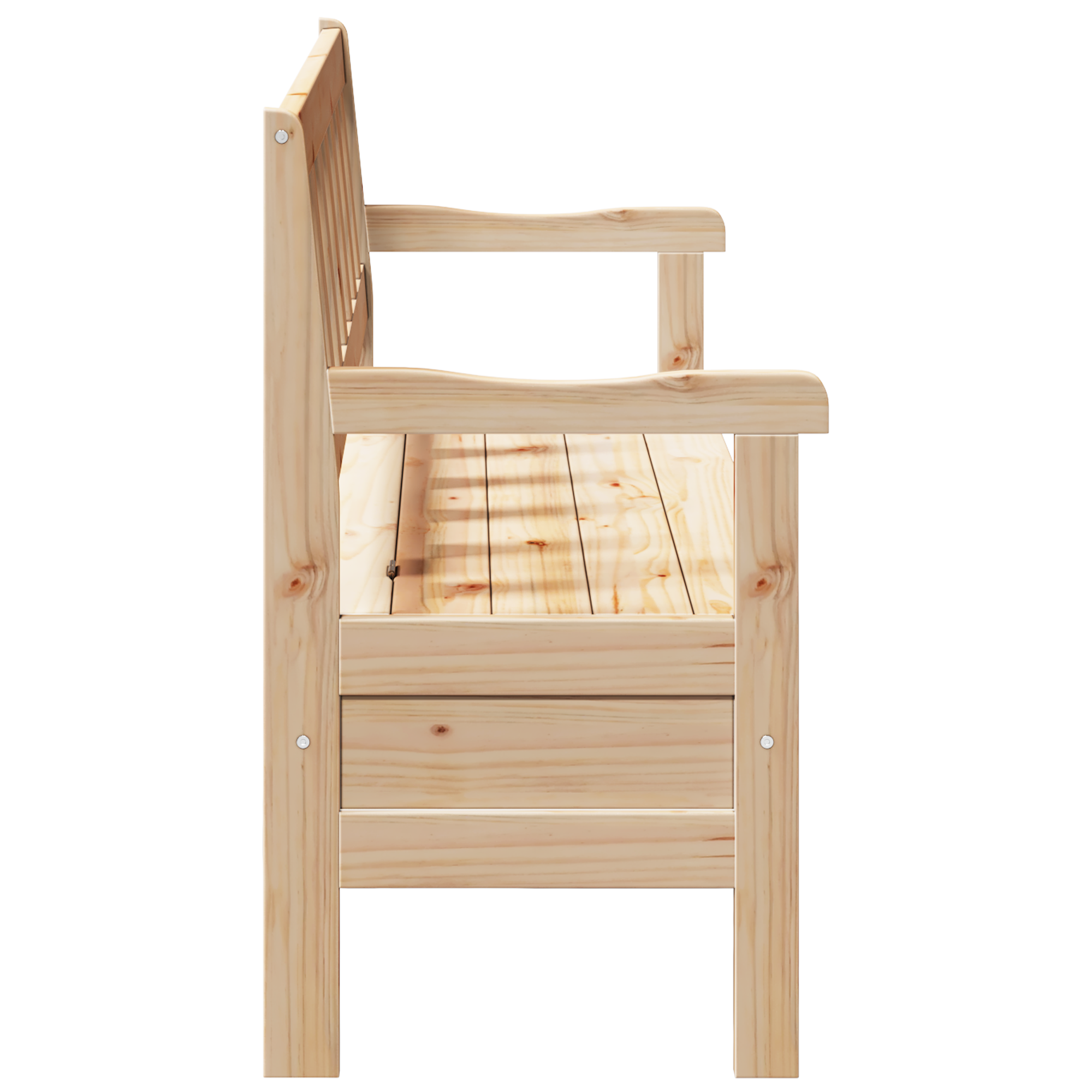 Външна пейка 119x76x44 см от масивна борова дървесина - Image 7