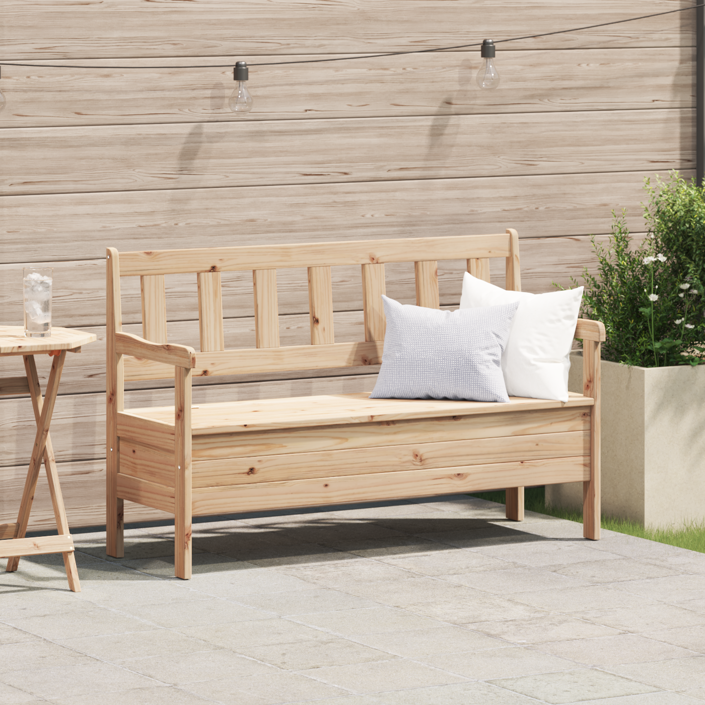 Thumbnail - vidaXL Gartenbank 119x76x44 cm Massivholz Kiefer