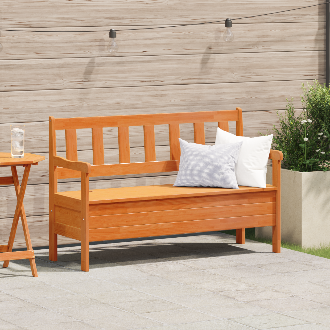 Outdoor Bench Acacia 119x76x44 cm Solid Wood Pine