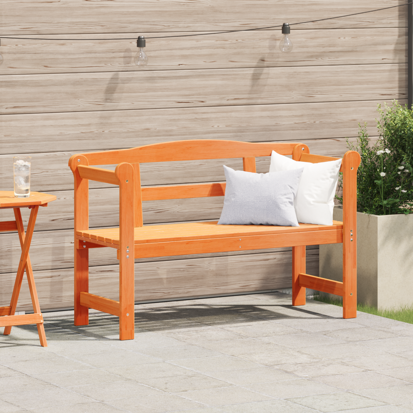 Outdoor Bench Acacia 119x76x44 cm Solid Wood Pine