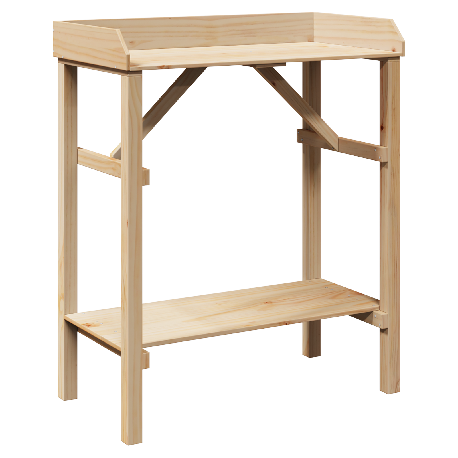 Sodo darbo stalas 75x40x90 cm Iš kietos pušies medienos - Image 2