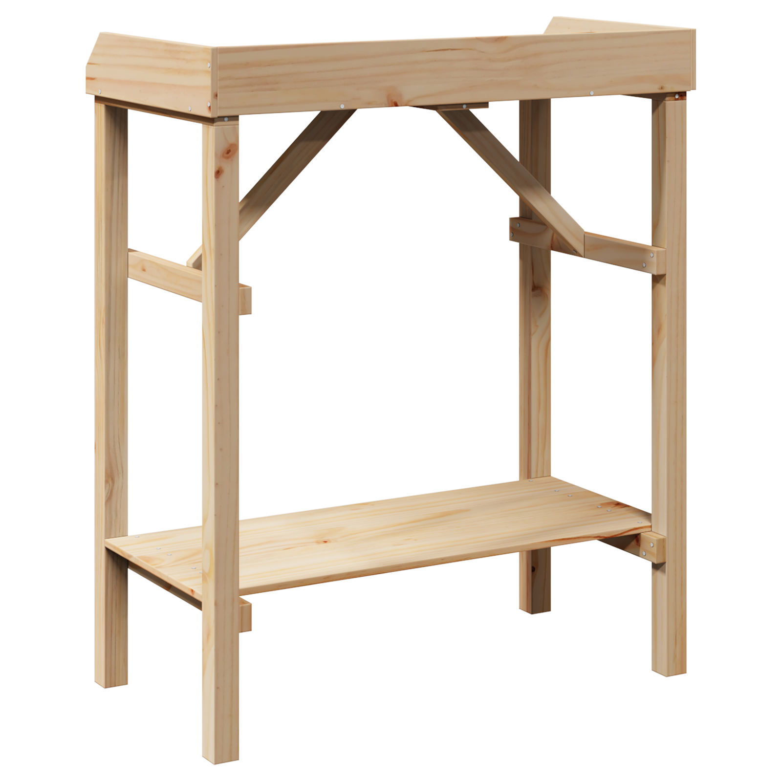 Sodo darbo stalas 75x40x90 cm Iš kietos pušies medienos - Image 7