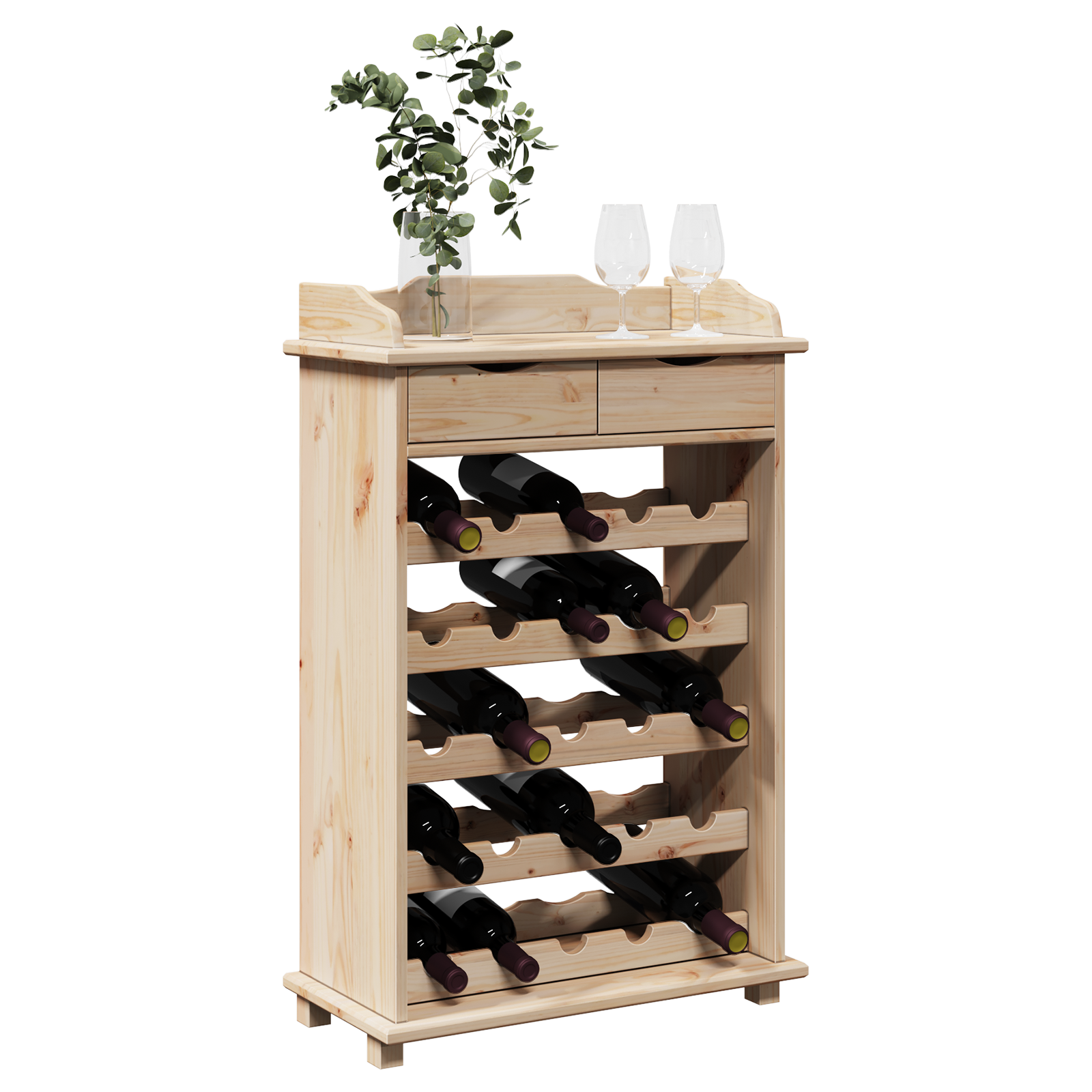 Thumbnail - vidaXL Weinregal 90x60x30 cm Massivholz Kiefer