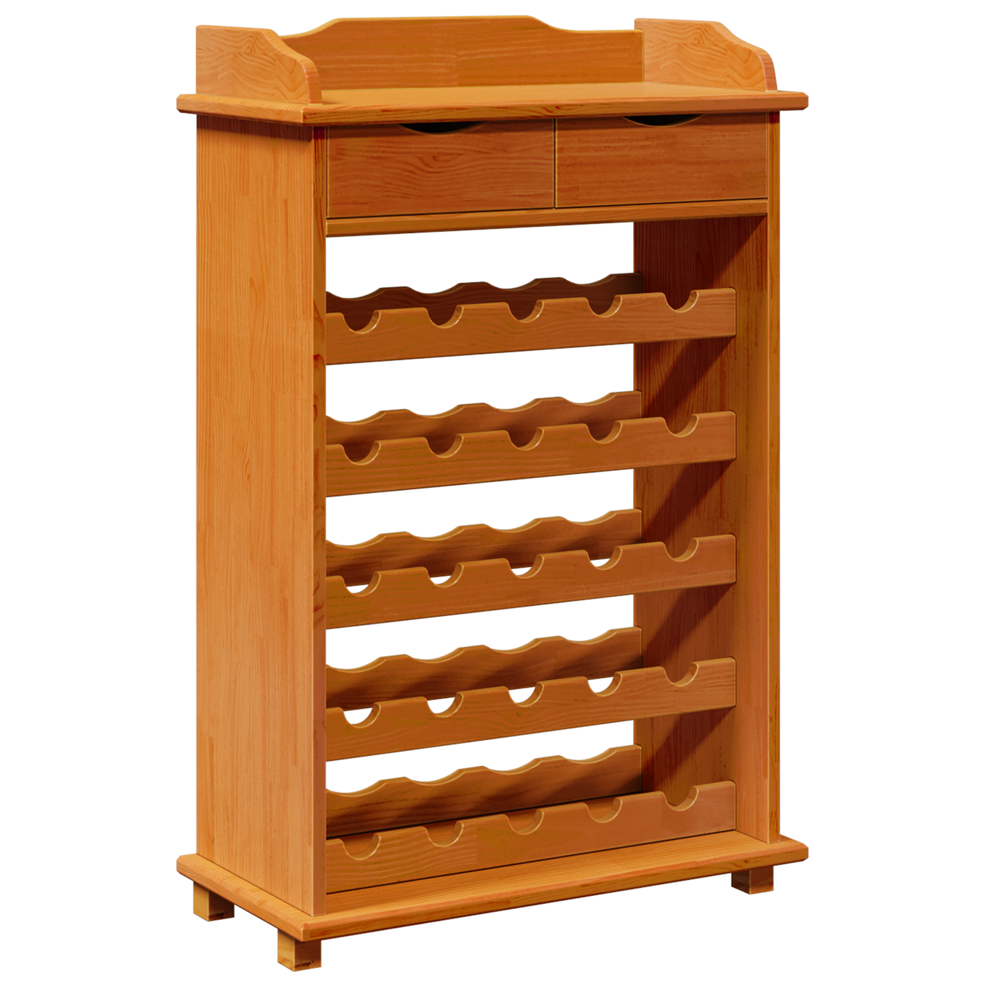Vyno stovas 90x60x30 cm Kietas medis Pušis - Image 2