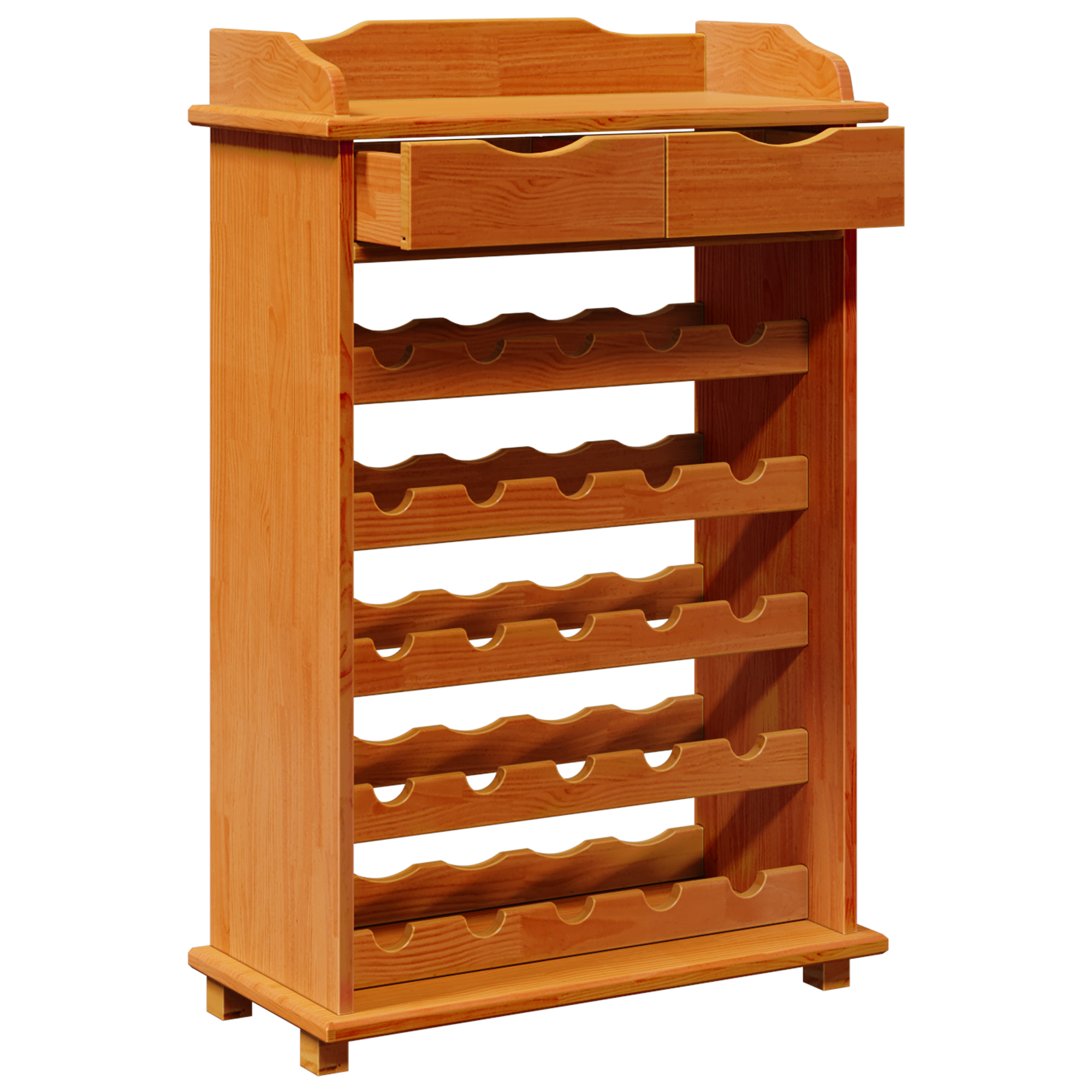 Vyno stovas 90x60x30 cm Kietas medis Pušis - Image 5