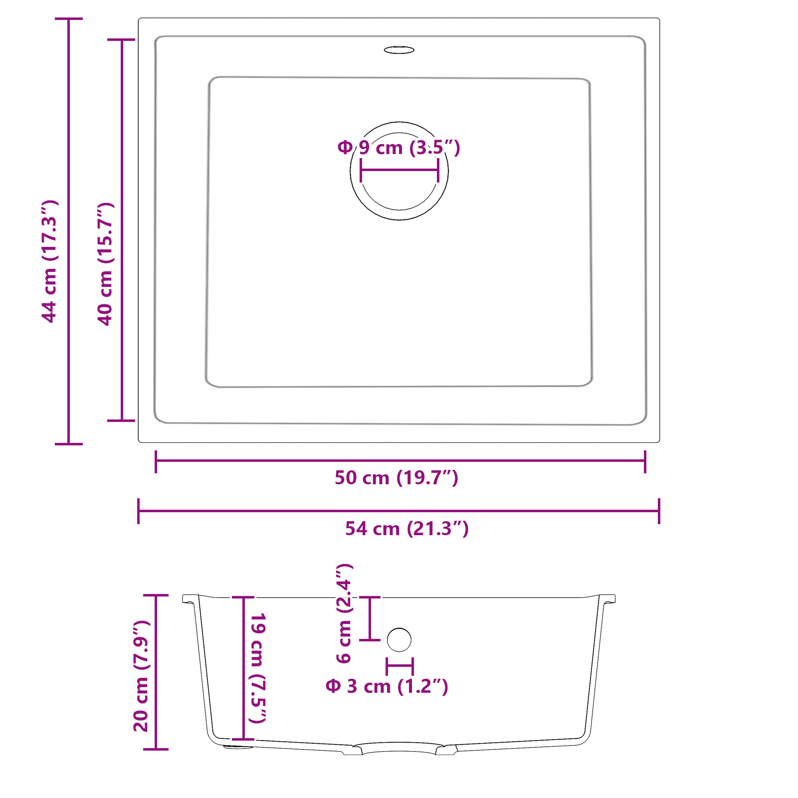 Kitchen Sink with Overflow Hole White Granite - Image 8