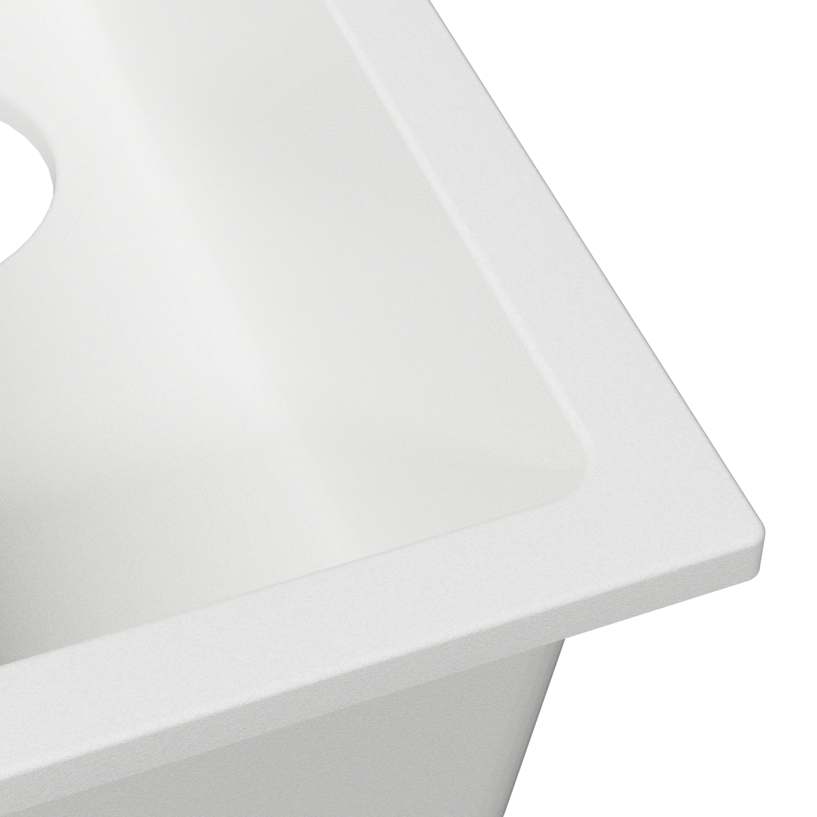 Kitchen Sink with Overflow Hole in White Granite - Image 7