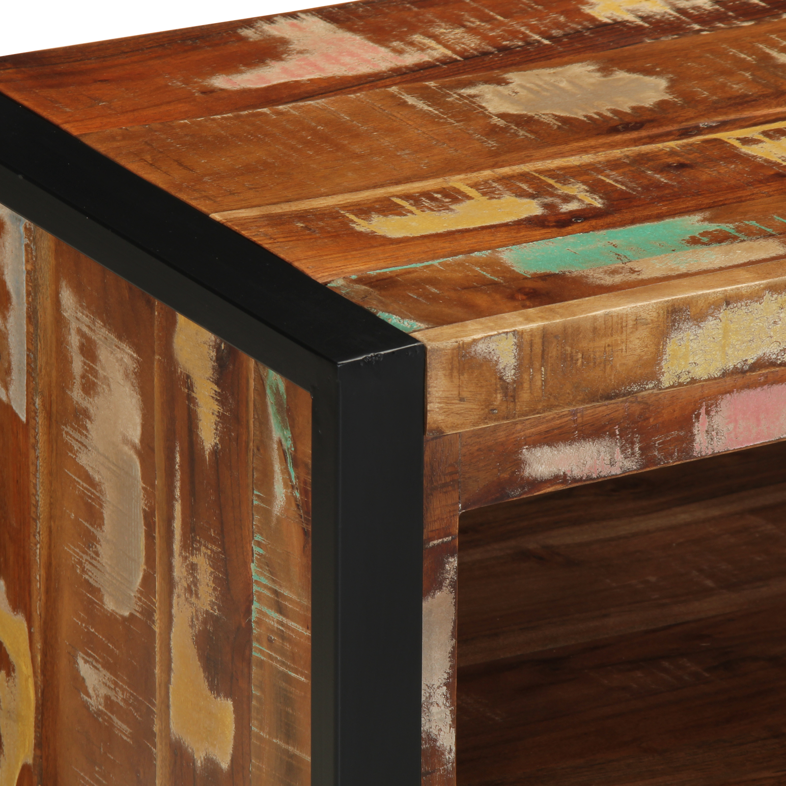 Shoe Bench Multicolour 100x40x50 cm Solid Wood Reclaimed - Image 10