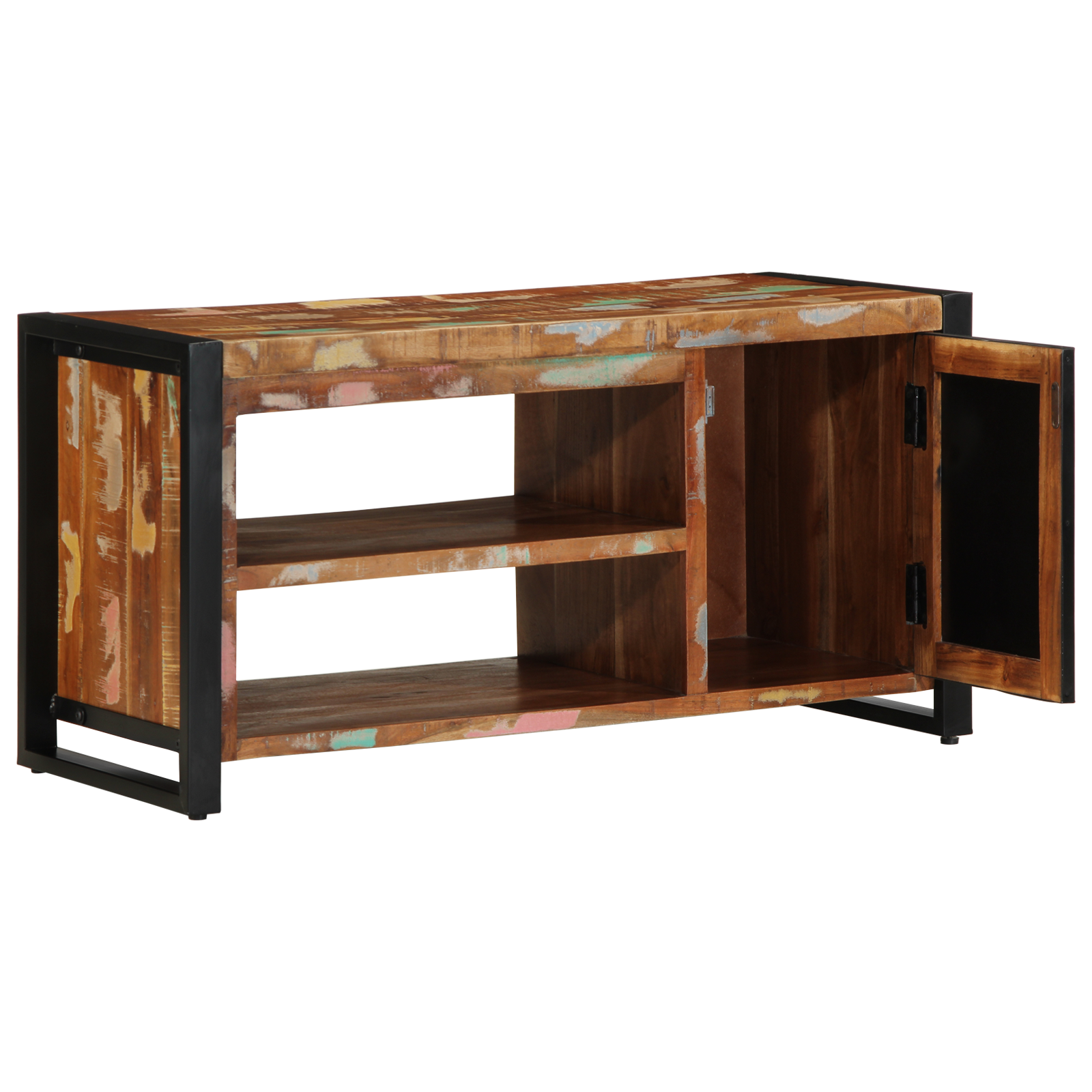 Shoe Bench Multicolour 100x40x50 cm Solid Wood Reclaimed - Image 3