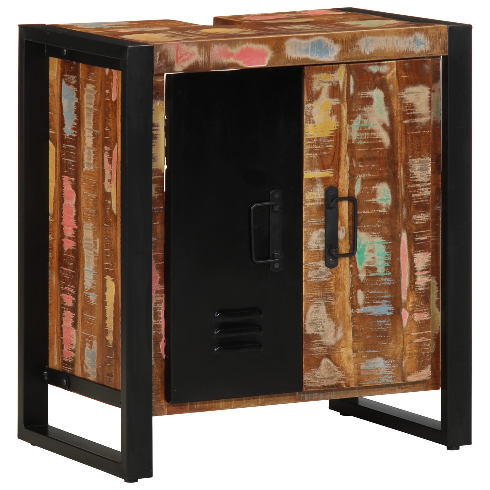 Badkamer Kast Meerkleurig 55x35x60 cm Massief Hout Gerecycled