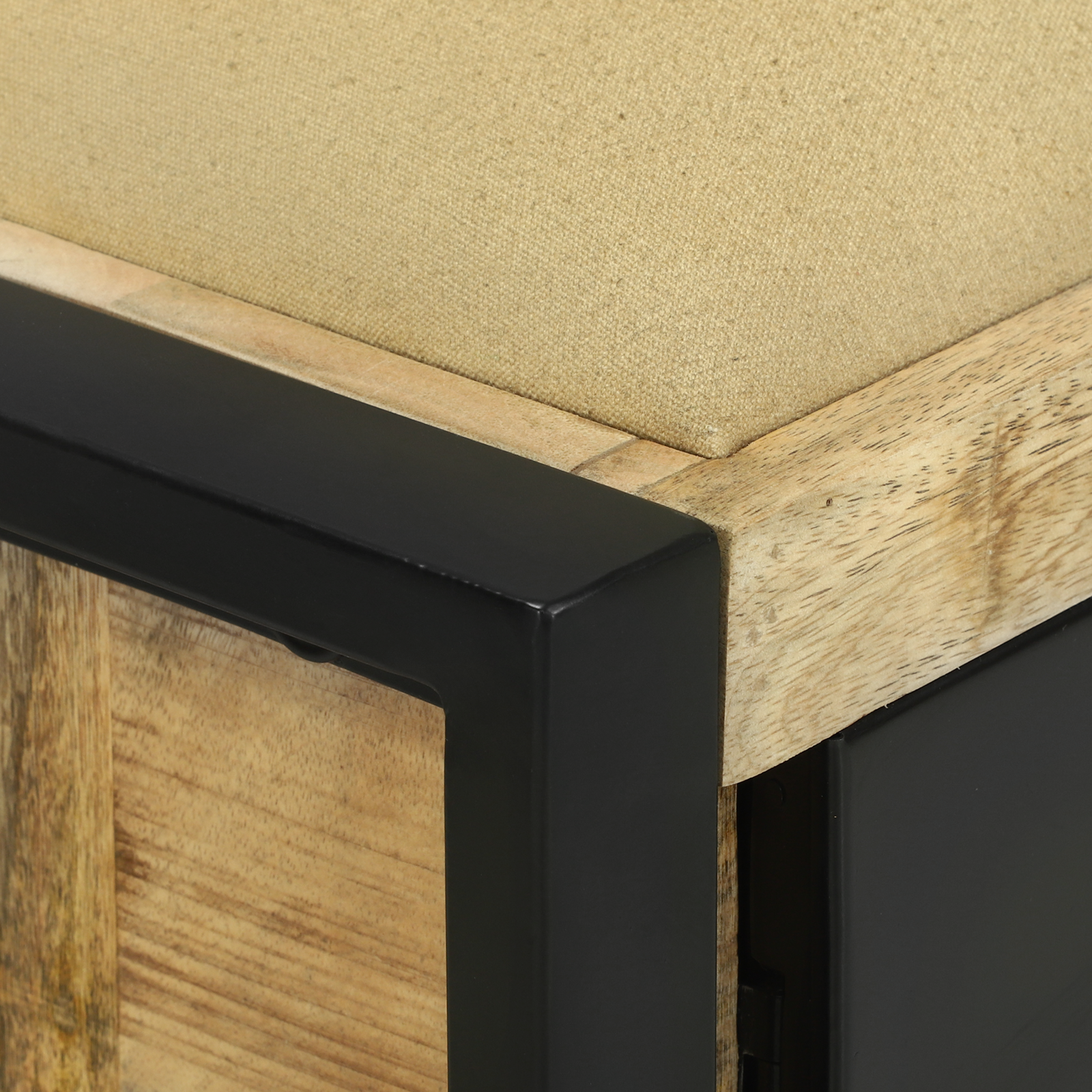 Bench Cabinet 100x35x50 cm Solid Wood Rough Mango - Image 9