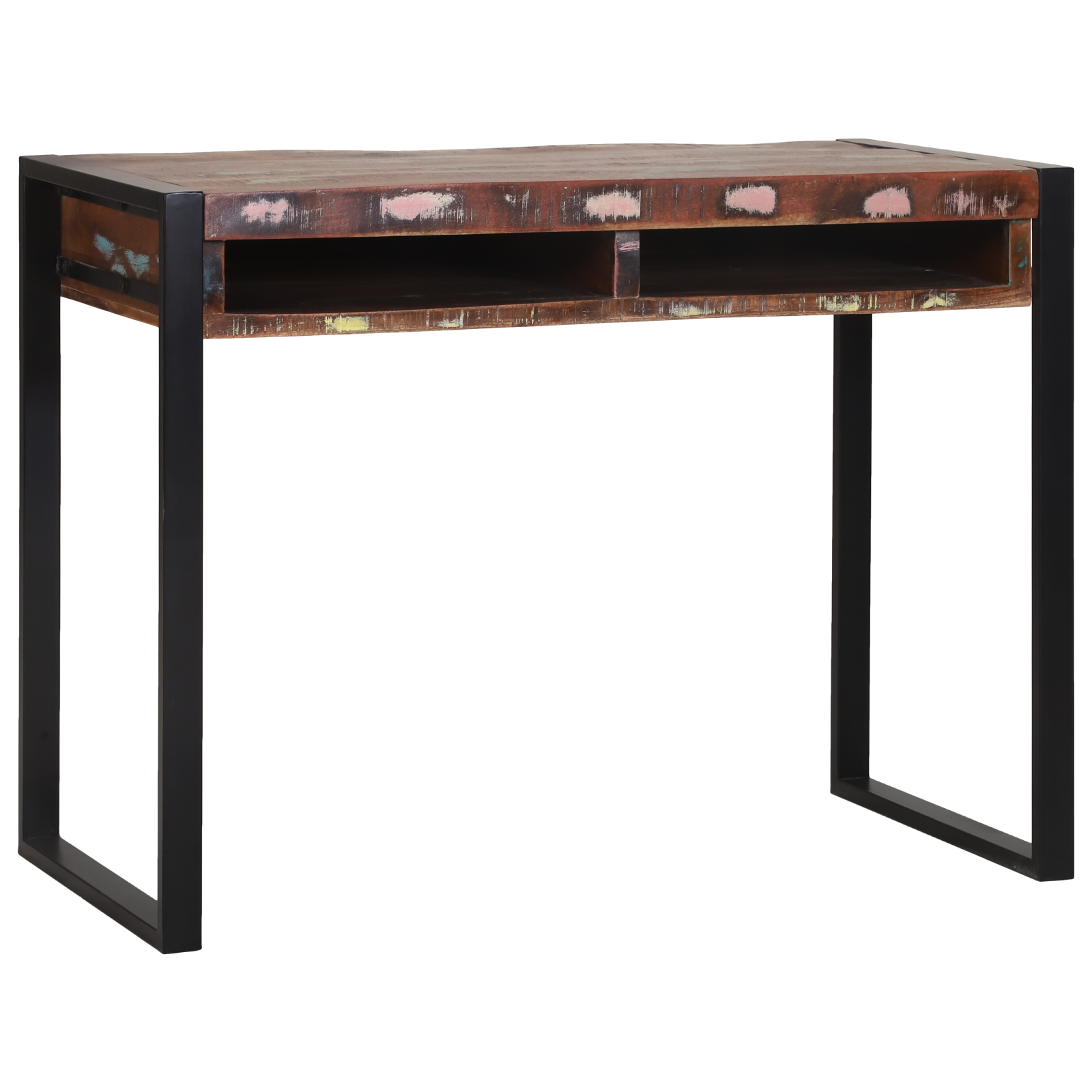 Dressing Table with Mirror Multicolour 100x50x75 cm Solid Wood Reclaimed - Image 2