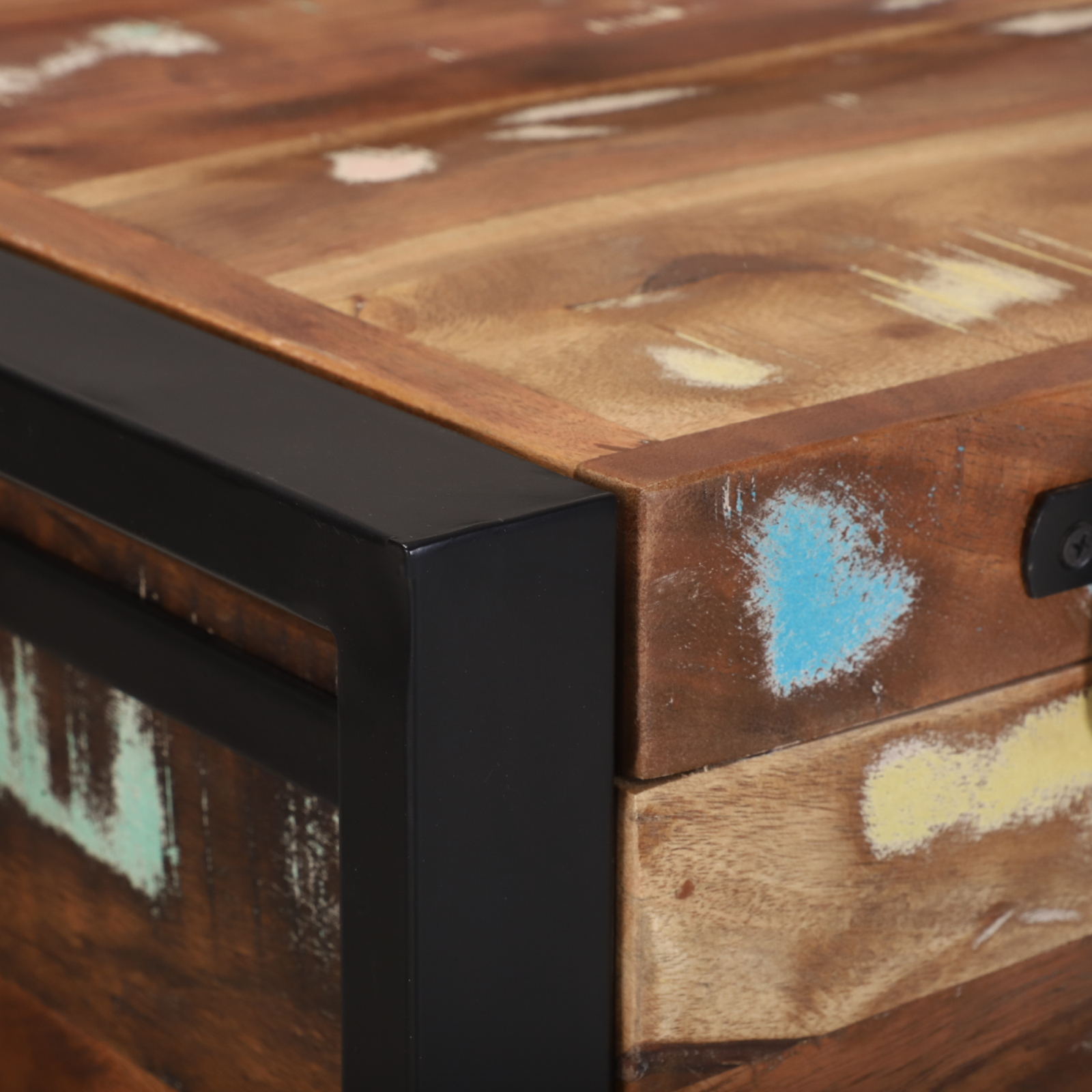 Storage Box Multicolour 80x35x45 cm Solid Wood Reclaimed - Image 8