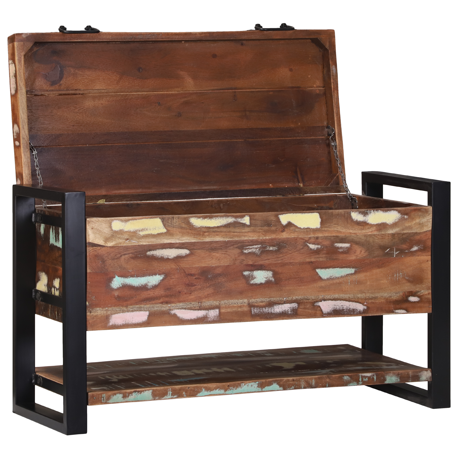 Storage Box Multicolour 80x35x45 cm Solid Wood Reclaimed - Image 2