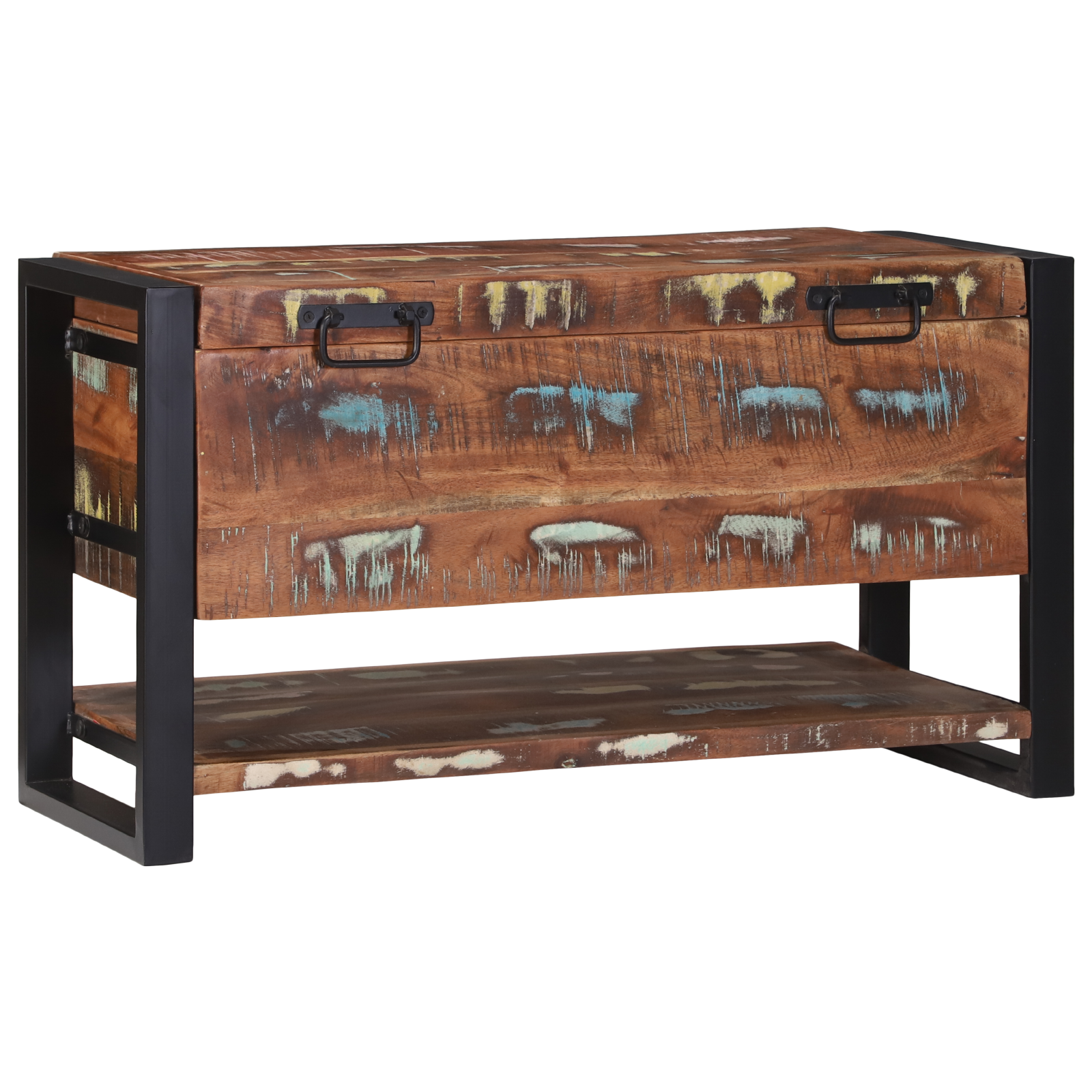 Storage Box Multicolour 80x35x45 cm Solid Wood Reclaimed - Image 4