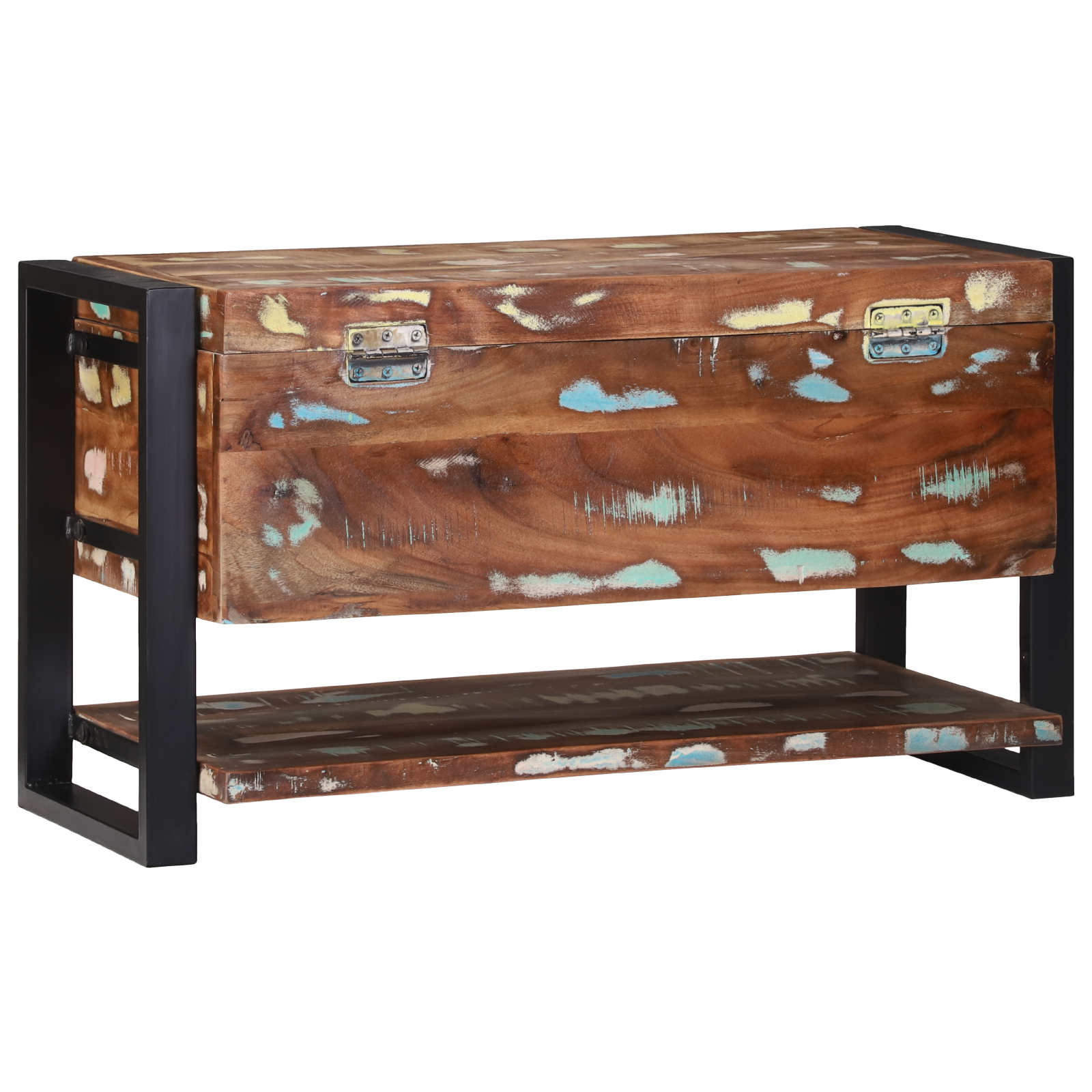 Storage Box Multicolour 80x35x45 cm Solid Wood Reclaimed - Image 7