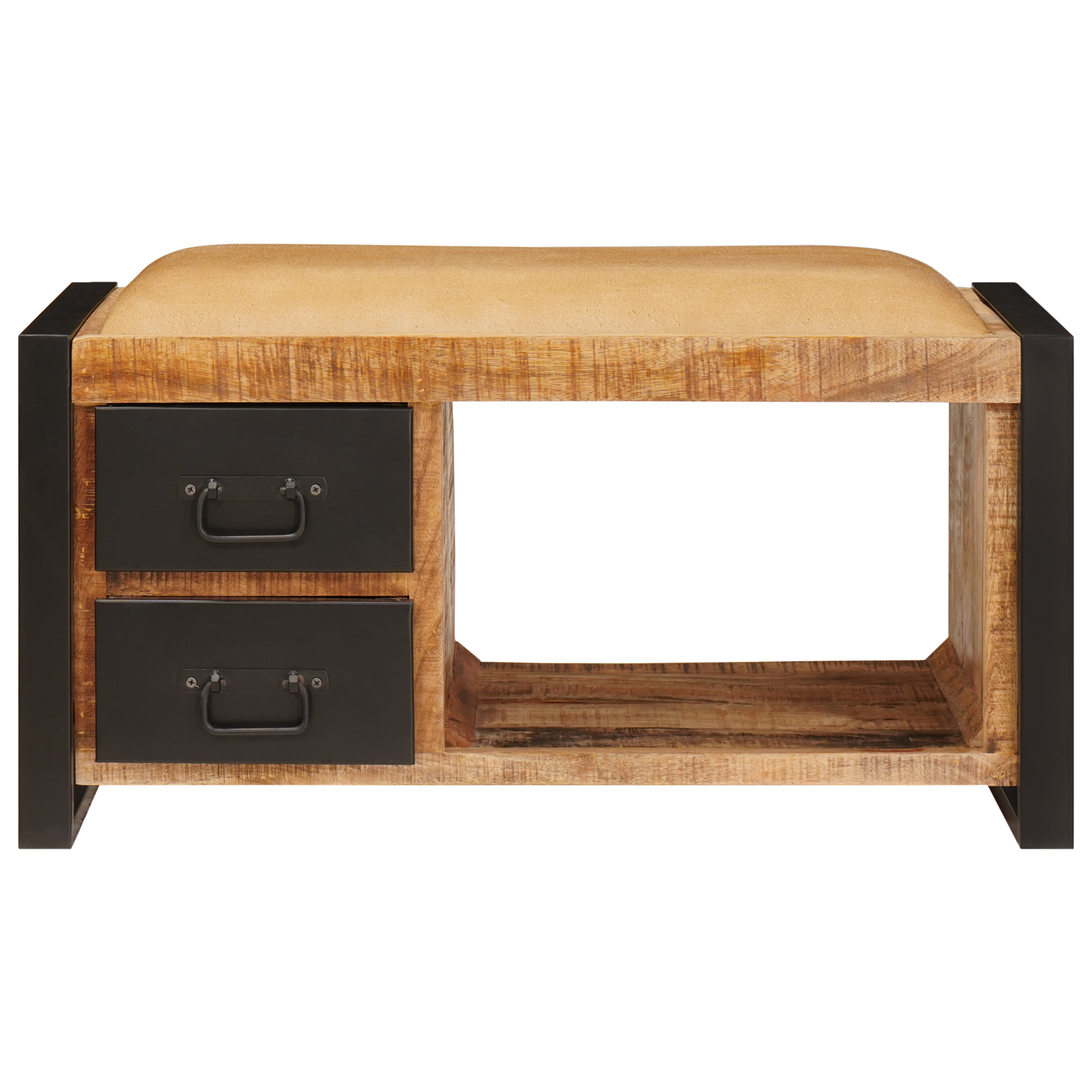 sandėliavimo suolas su kanapėmis 80x35x40 cm kieta raukšlėta mango mediena - Image 5