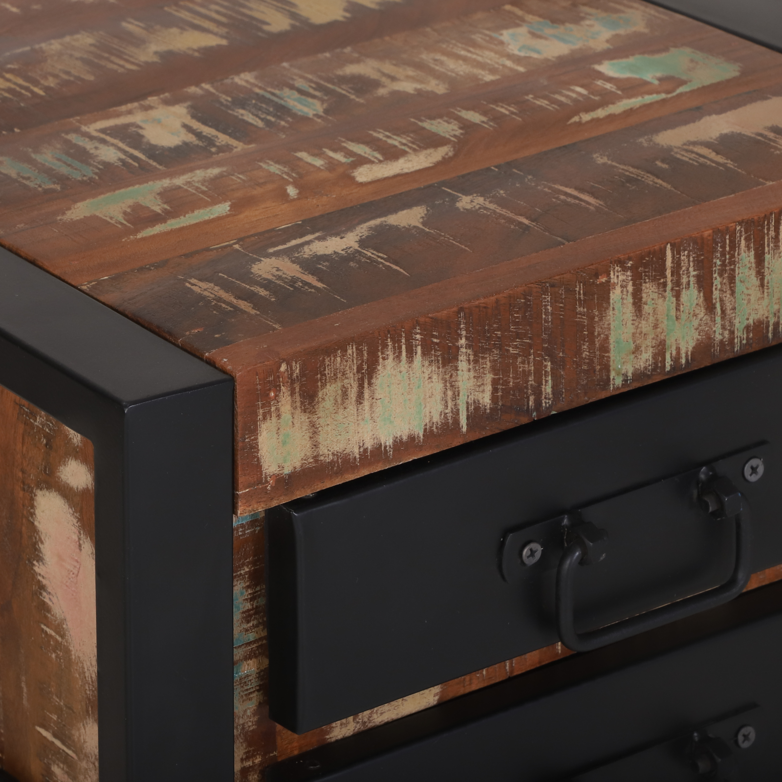 Telephone Stand Multicolour 40x40x80 cm Solid Wood Reclaimed - Image 8