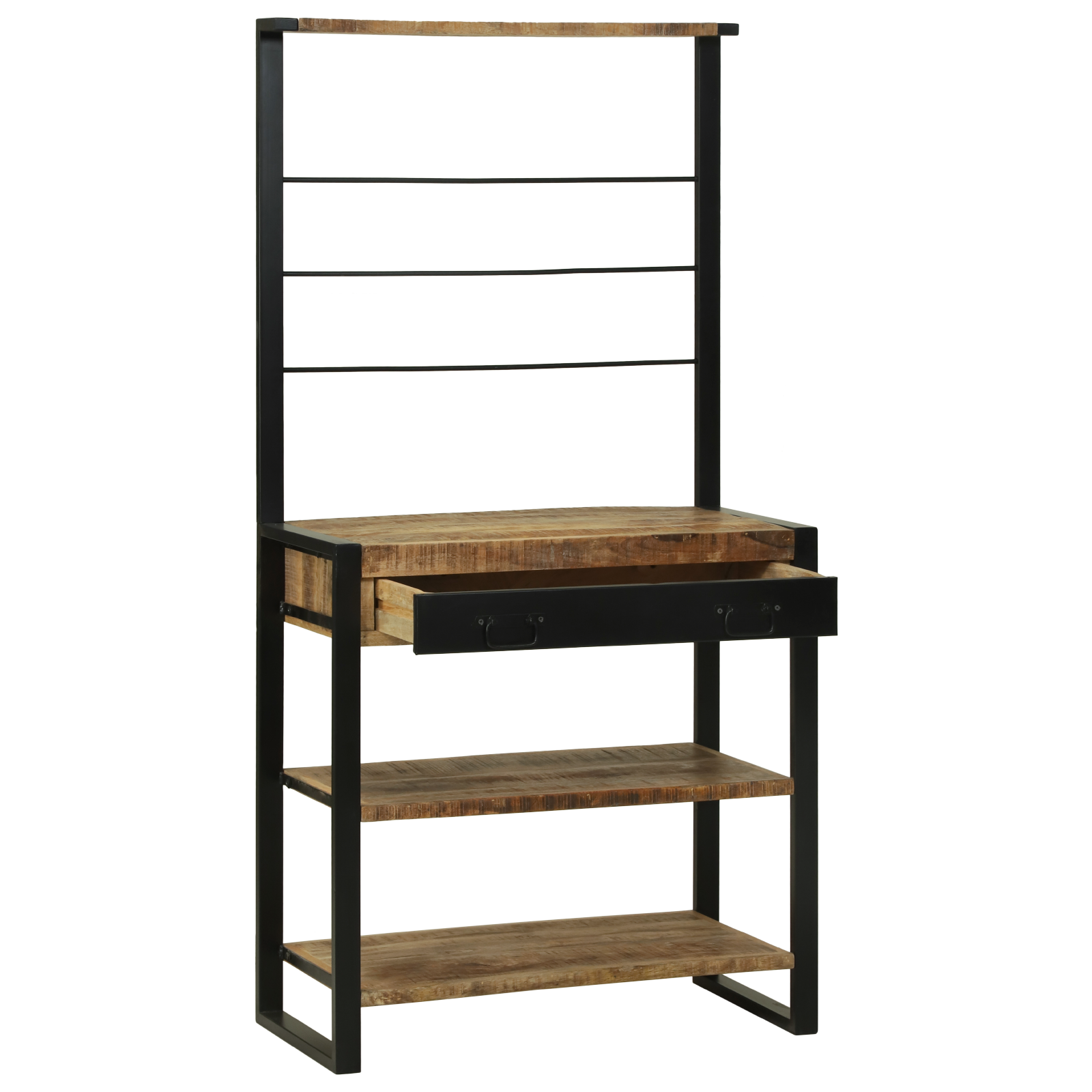 Kitchen Rack 80x40x160 cm Solid Rough Wood Mango - Image 2