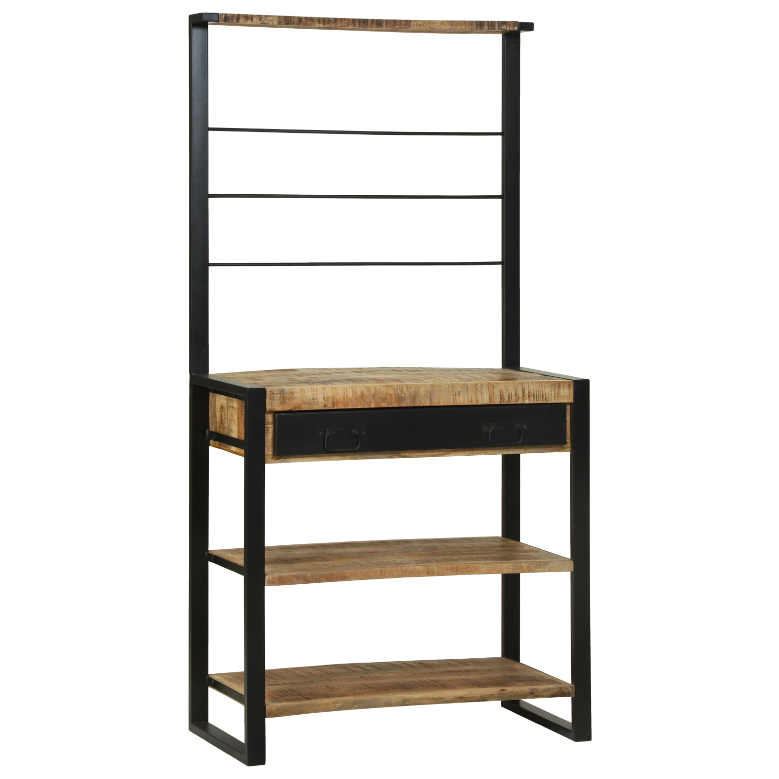 Kitchen Rack 80x40x160 cm Solid Rough Wood Mango - Image 3