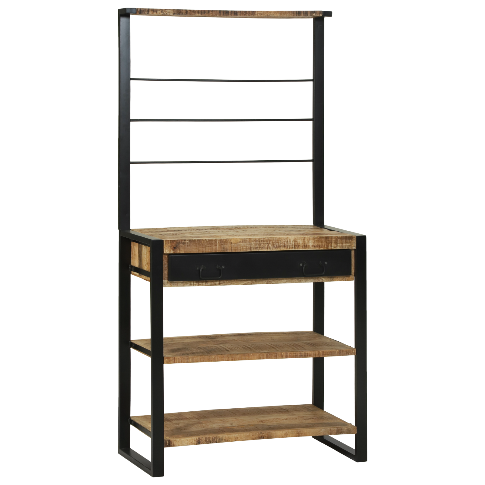 Kitchen Rack 80x40x160 cm Solid Rough Wood Mango - Image 4
