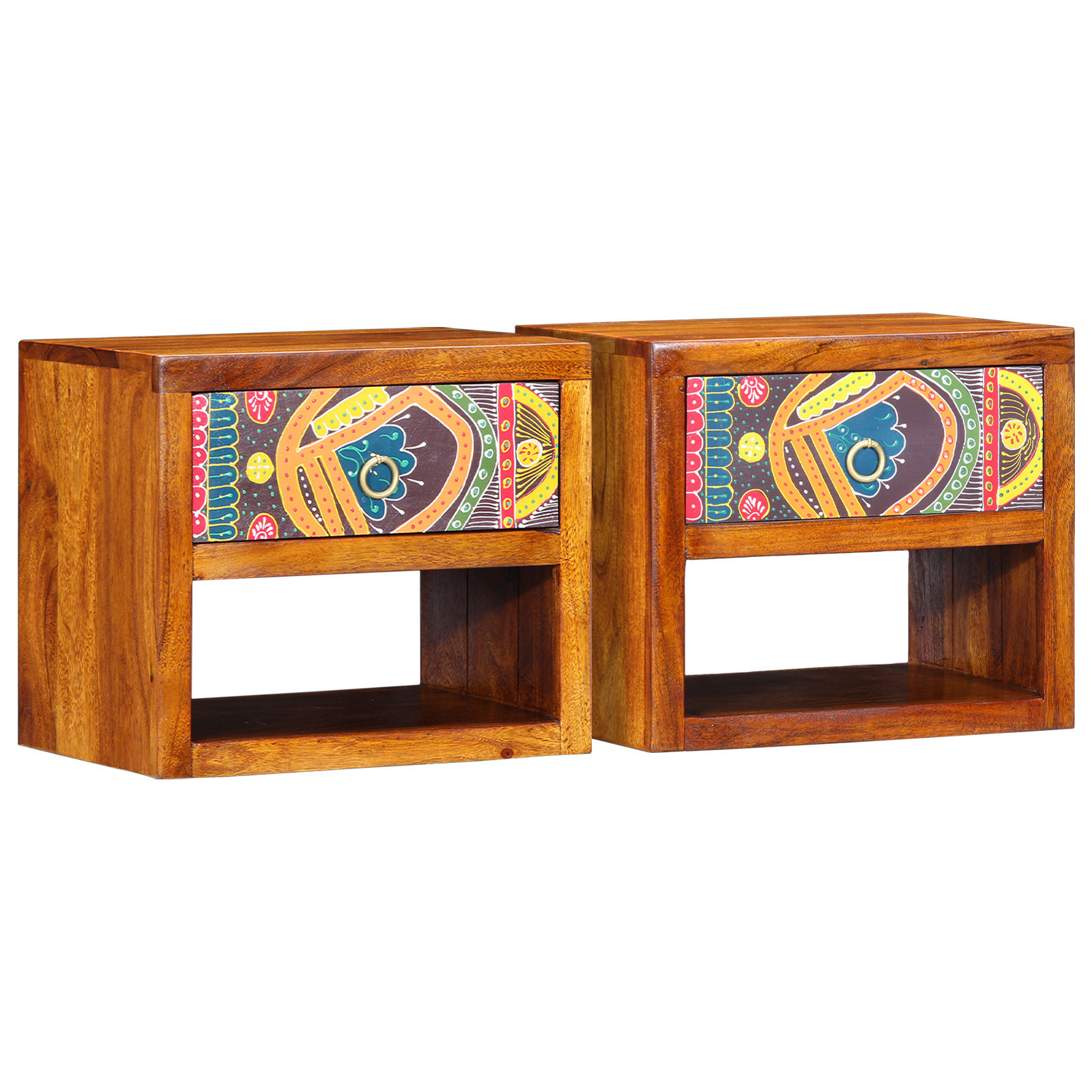 Nachtkastjes 2 st 40x35x35 cm massief acaciahout