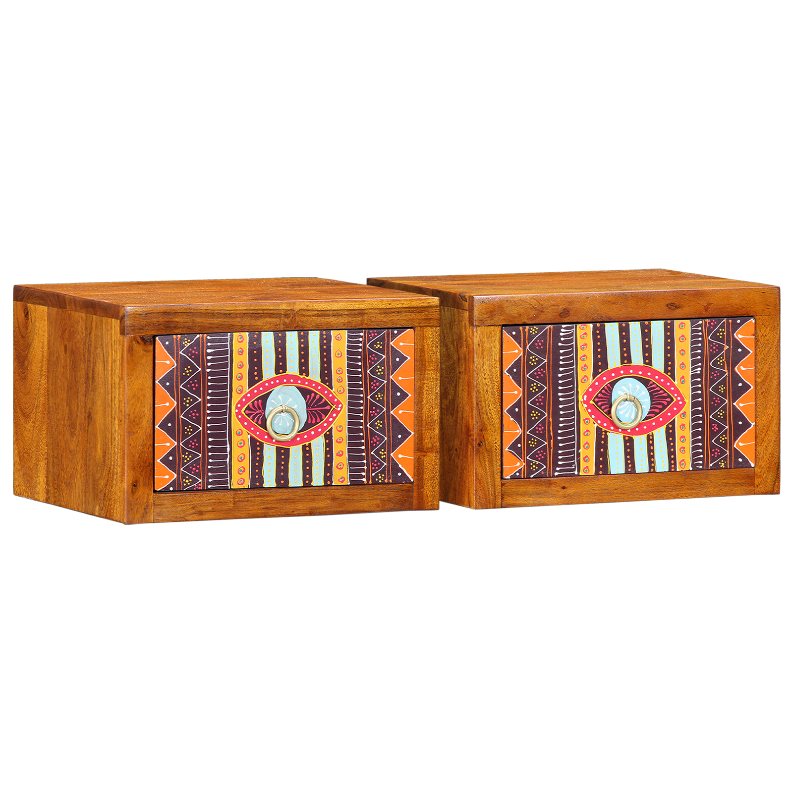 Nachtkastjes 2 st 35x30x22 cm massief acaciahout
