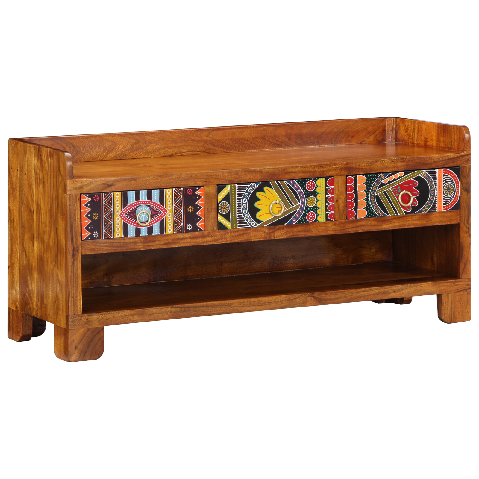 Shoe Bench 100x35x45 cm Solid Wood Acacia - Image 2