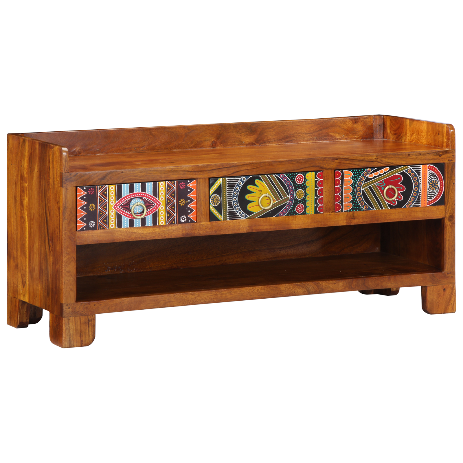 Shoe Bench 100x35x45 cm Solid Wood Acacia - Image 7
