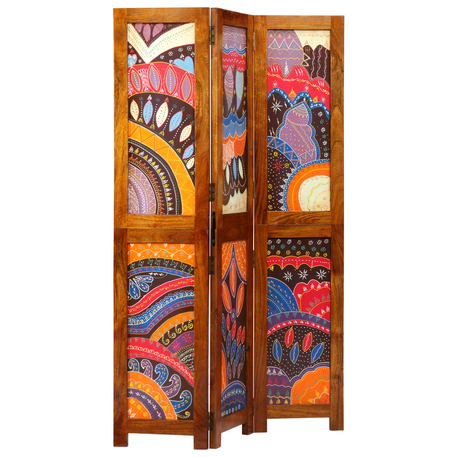 Ruimteverdeler 3 Panelen Honingbruin 35×1.5×160 cm Massief Hout Acacia