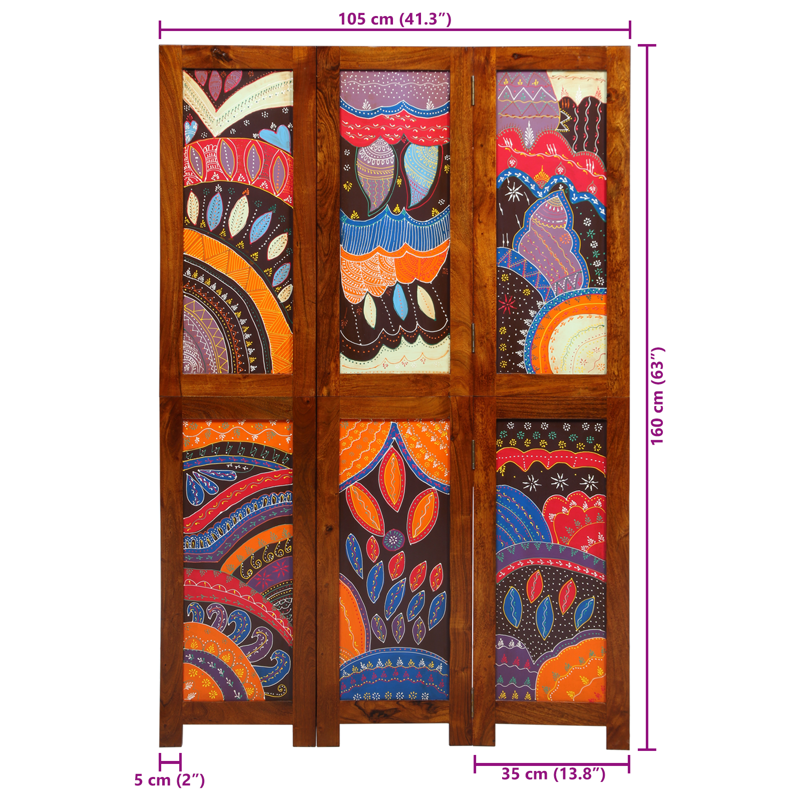 Room Divider 3 Panels Honey Brown 35x1.5x160 cm Solid Wood Acacia - Image 11