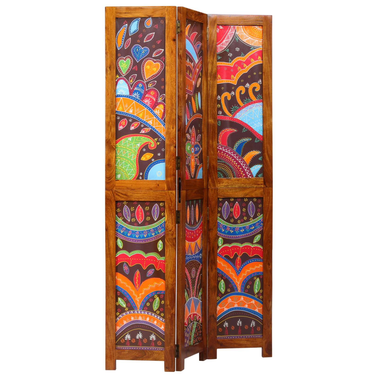 Room Divider 3 Panelen Honingbruin 35×1.5×160 cm Massief Hout Acacia