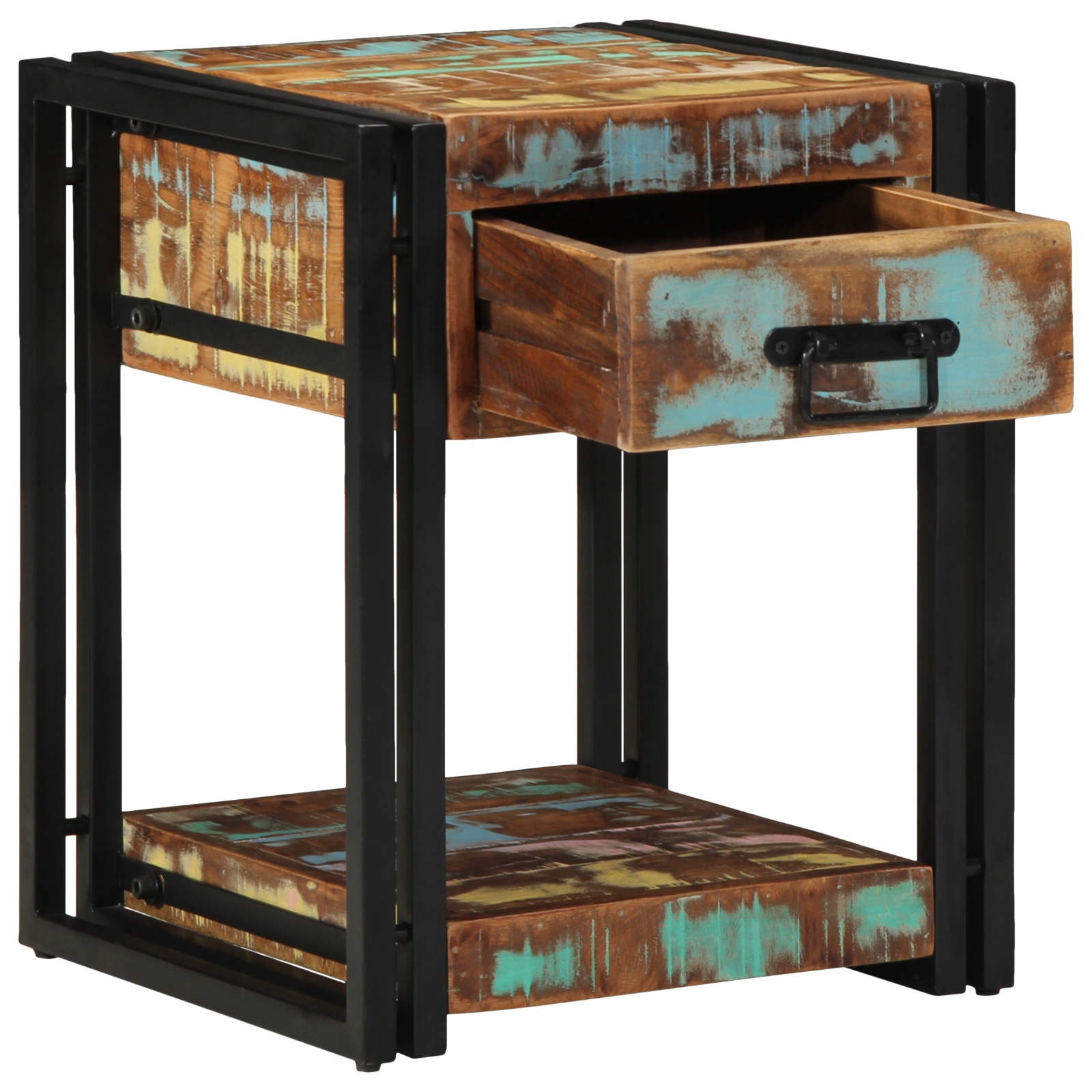 Nachtkastje 40x40x50 cm van massief gerecycled hout
