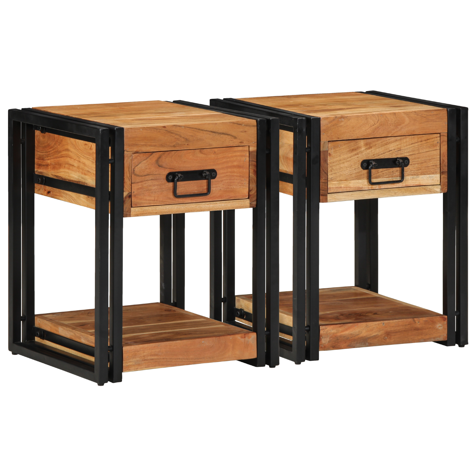 Nightstands 2 pack 40x40x50 cm Solid Acacia Wood - Image 5