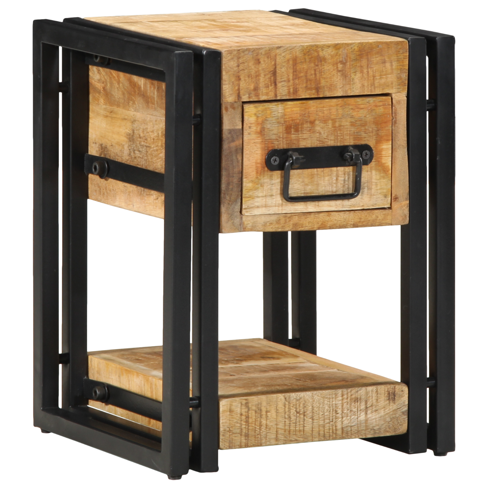 Nachtkastjes 2 st 40x40x40 cm massief ruw mangohout