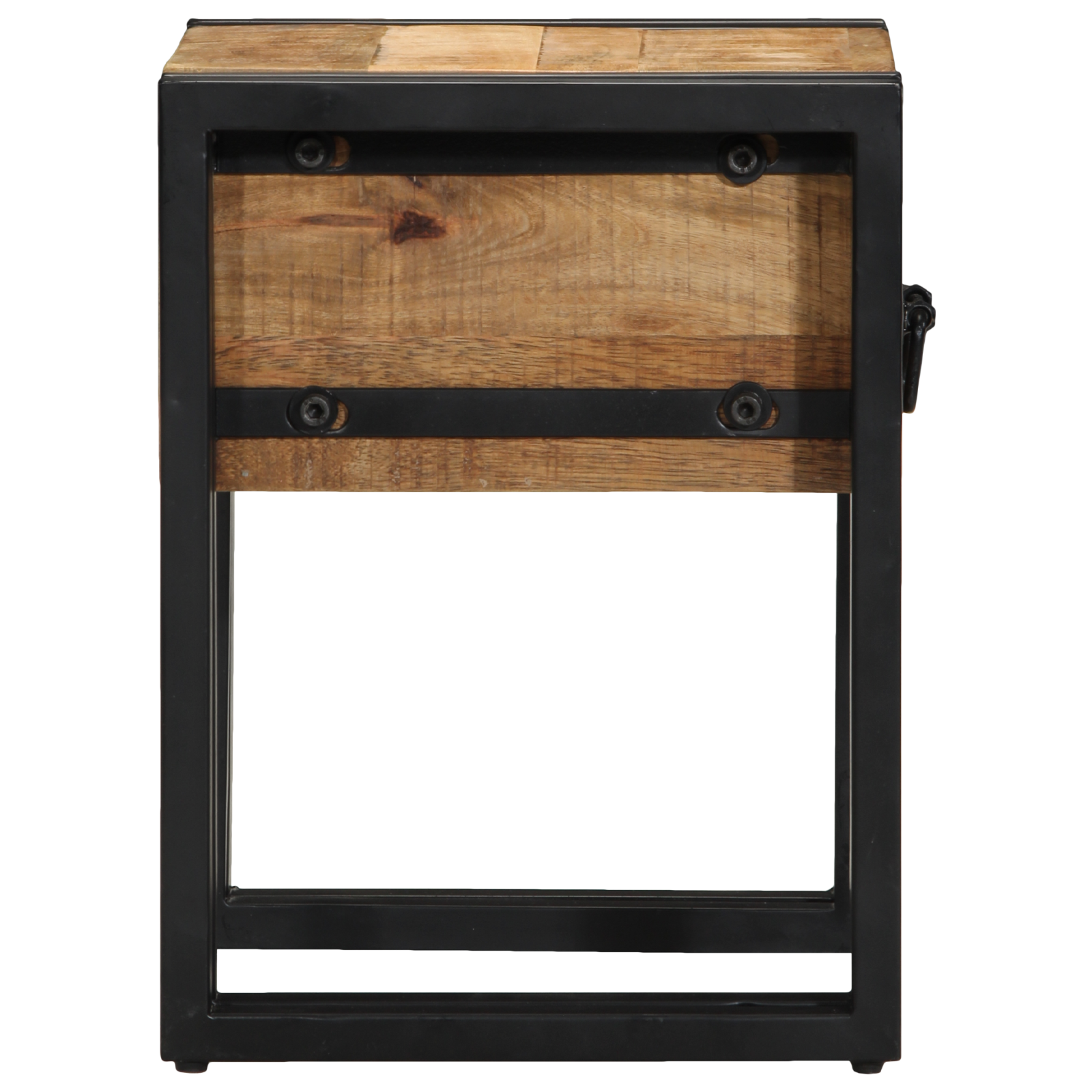End Table with Drawer Black 30x30x40 cm Solid Mango Wood - Image 6