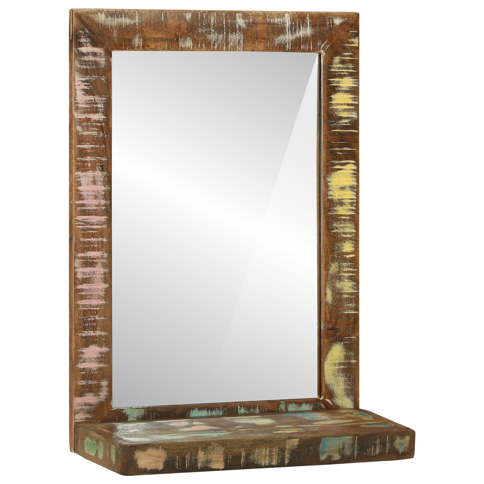 Kopalniško ogledalo 50x22x70 cm trden les recikliran - slika 3