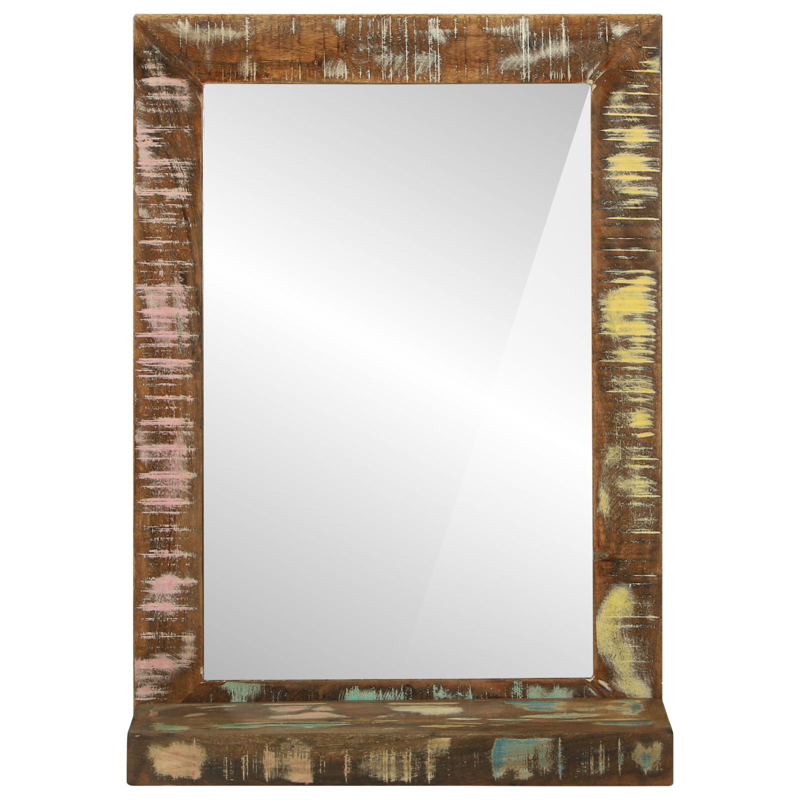 Kopalniško ogledalo 50x22x70 cm trden les recikliran - slika 4