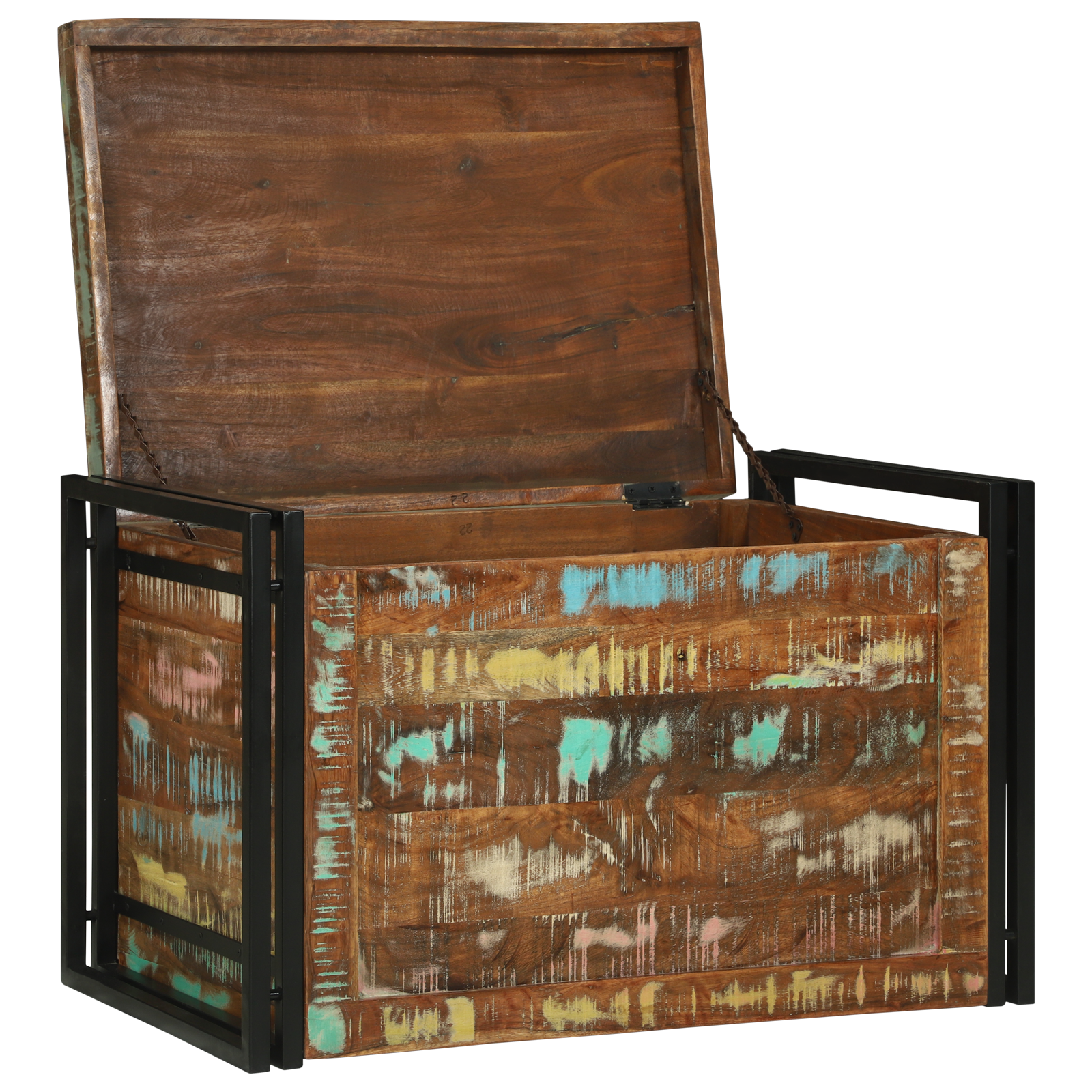 Storage Box Multicolour 80x50x50 cm Solid Wood Reclaimed - Image 2