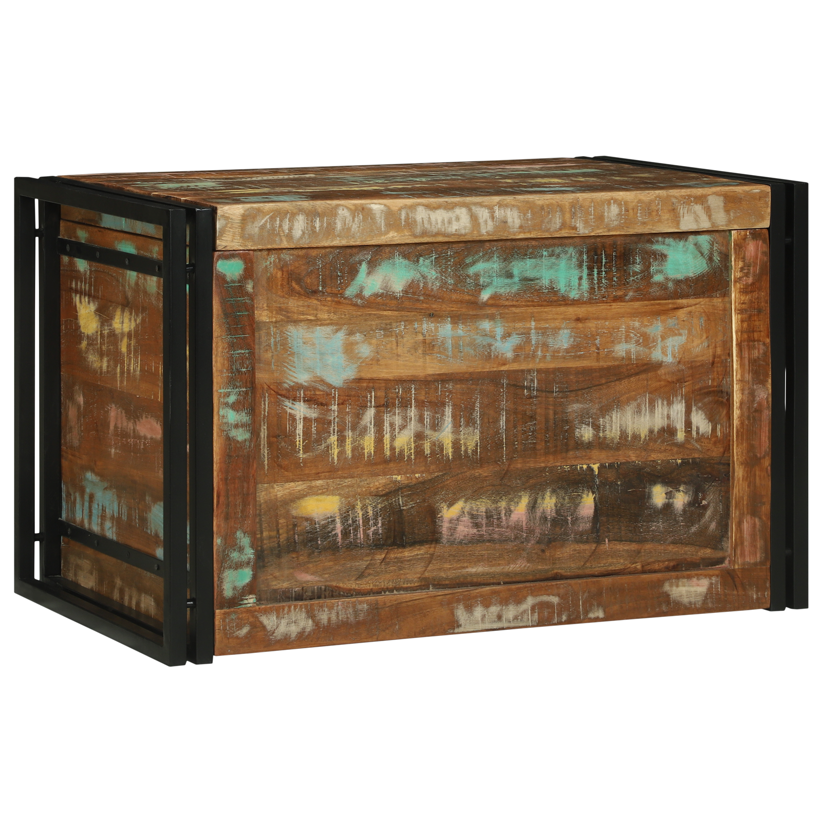 Storage Box Multicolour 80x50x50 cm Solid Wood Reclaimed - Image 3