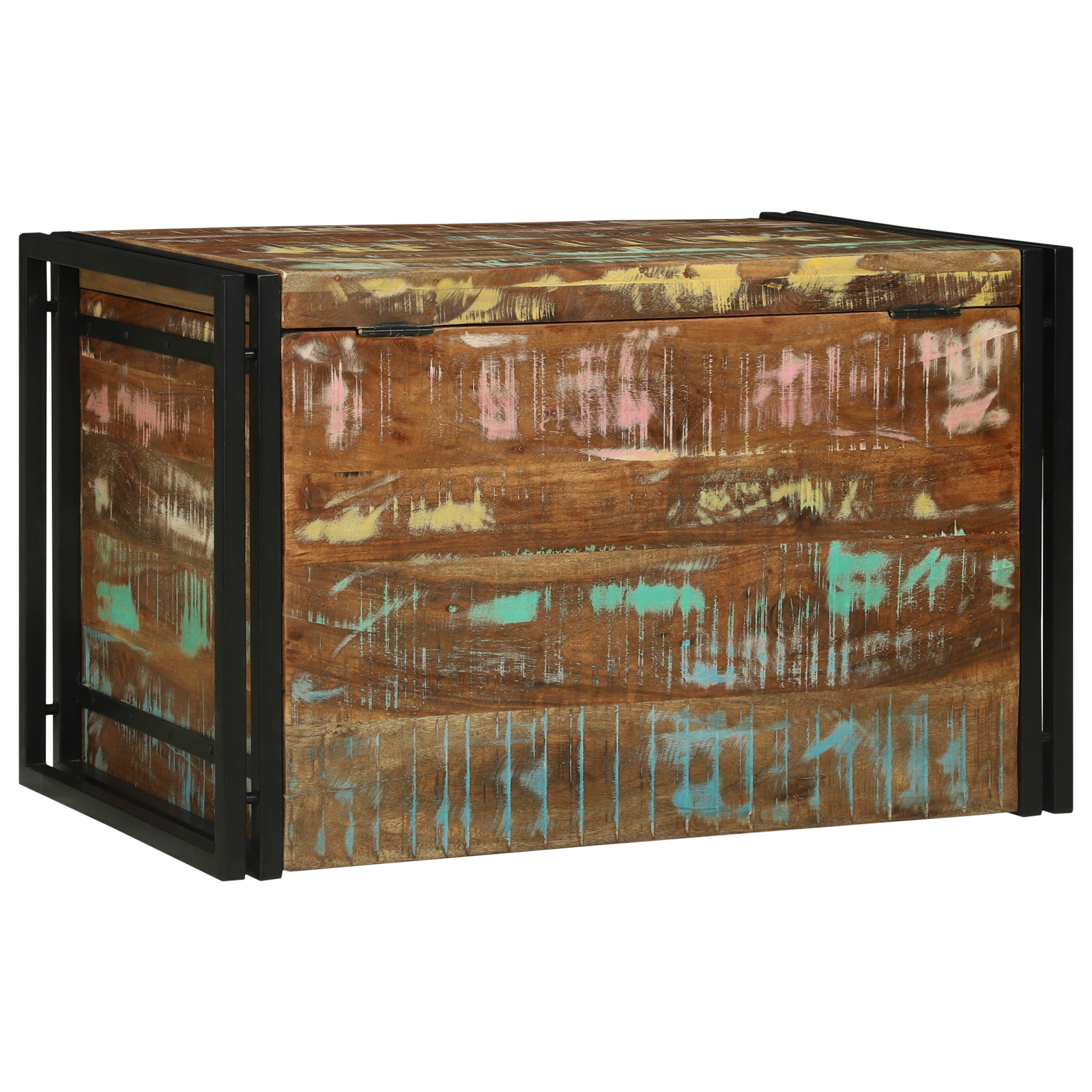 Storage Box Multicolour 80x50x50 cm Solid Wood Reclaimed - Image 7