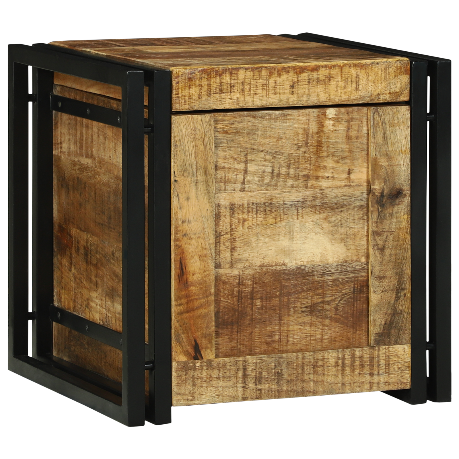 Storage Box 40x40x40 cm Solid Rough Wood Mango - Image 4