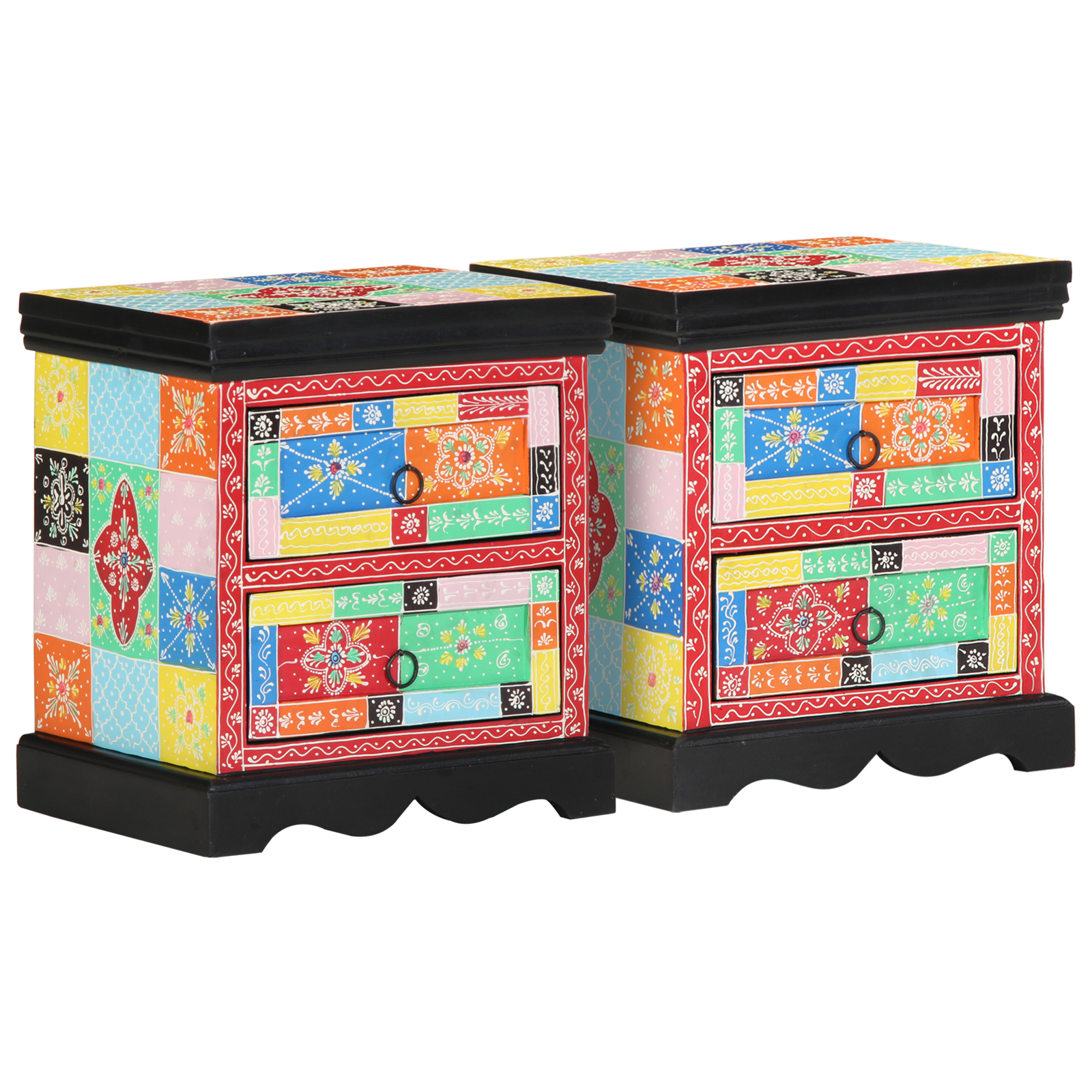 Bedside Cabinet 2 pcs Multicolour 40x35x45 cm Engineered Wood - Image 8