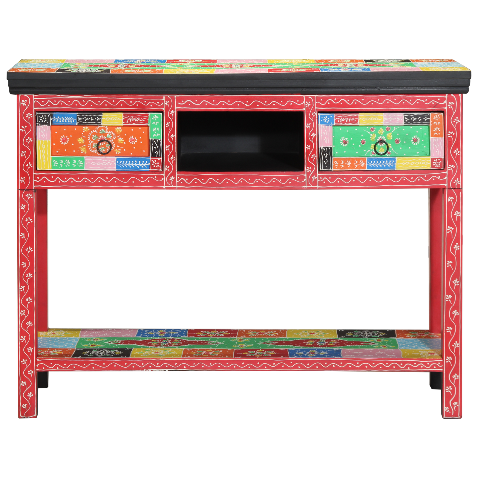 Konsolinis stalas, 100x30x75 cm, kietas mango medis, įvairios spalvos - Image 2