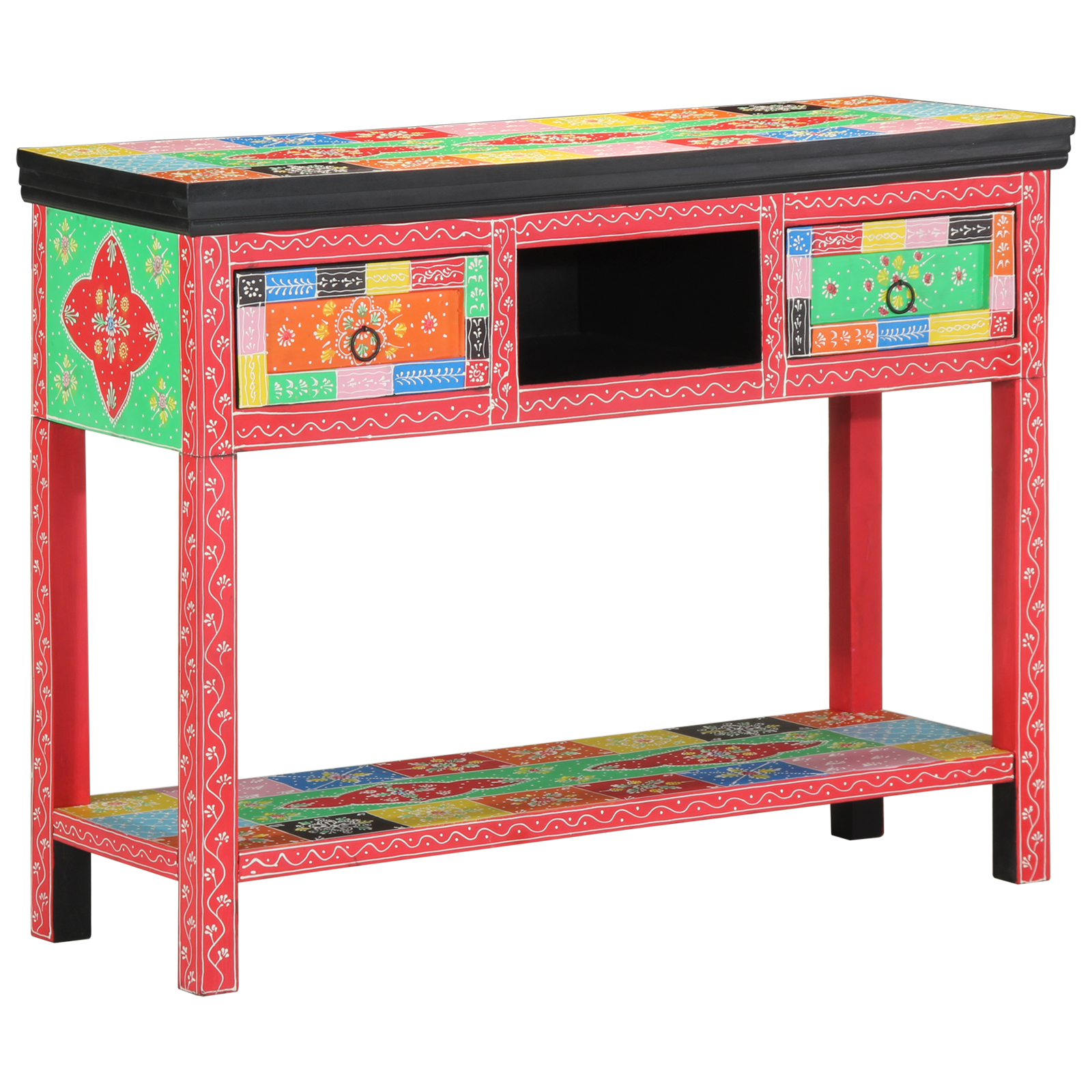 Konsolinis stalas, 100x30x75 cm, kietas mango medis, įvairios spalvos - Image 6