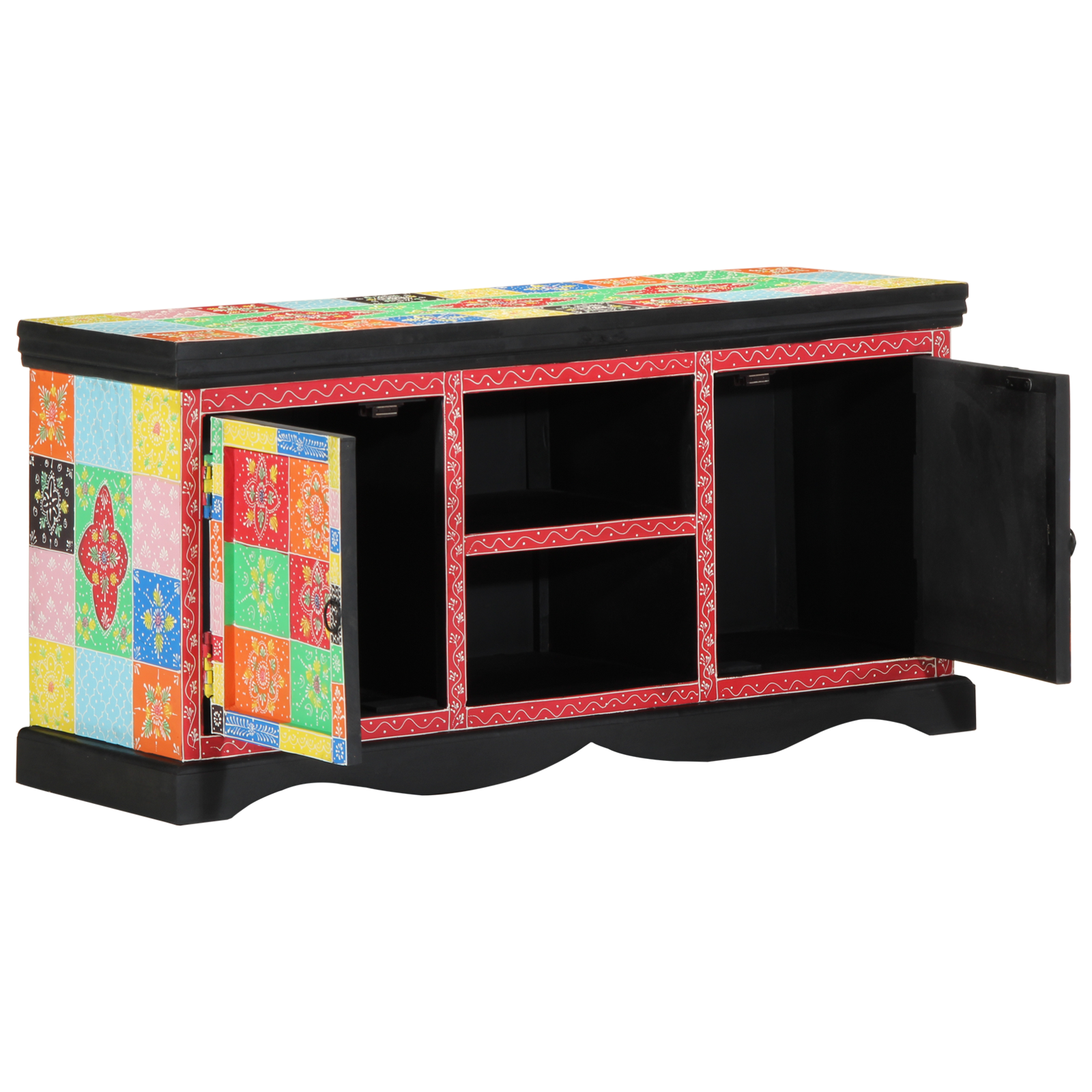 TV Cabinet - Colorful, 100x35x50 cm, Made from Solid Mango Wood