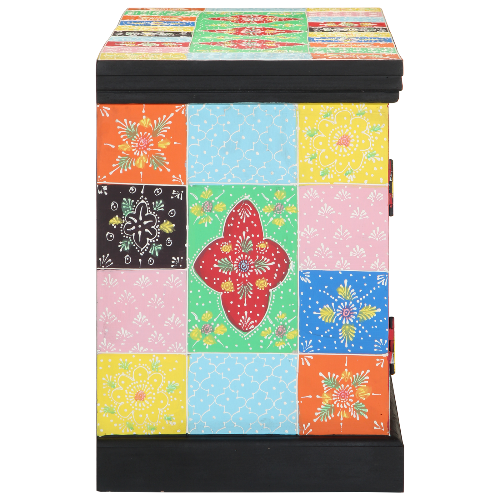 TV Cabinet - Colorful, 100x35x50 cm, Made from Solid Mango Wood - Image 3