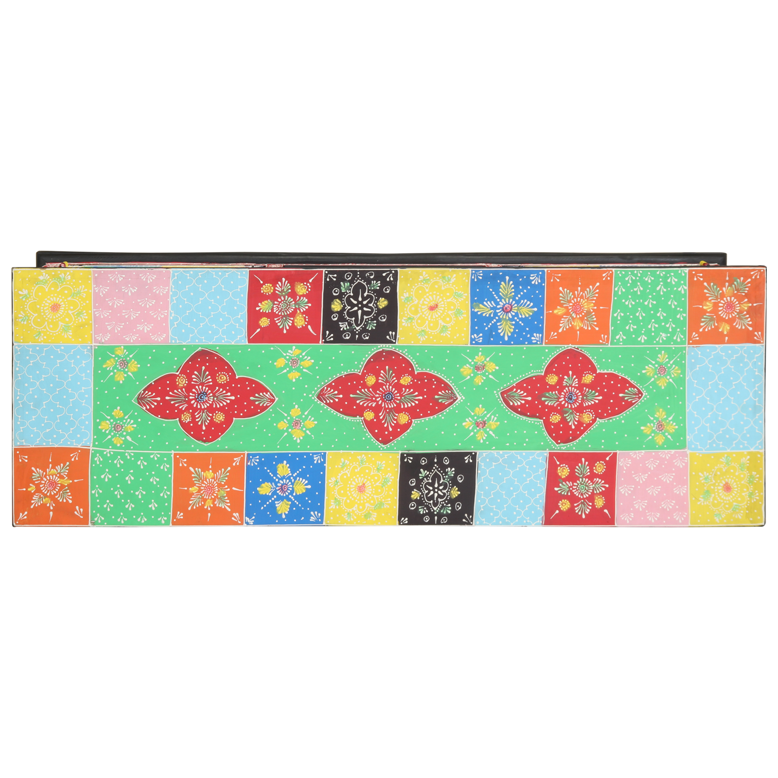 TV Cabinet - Colorful, 100x35x50 cm, Made from Solid Mango Wood - Image 5