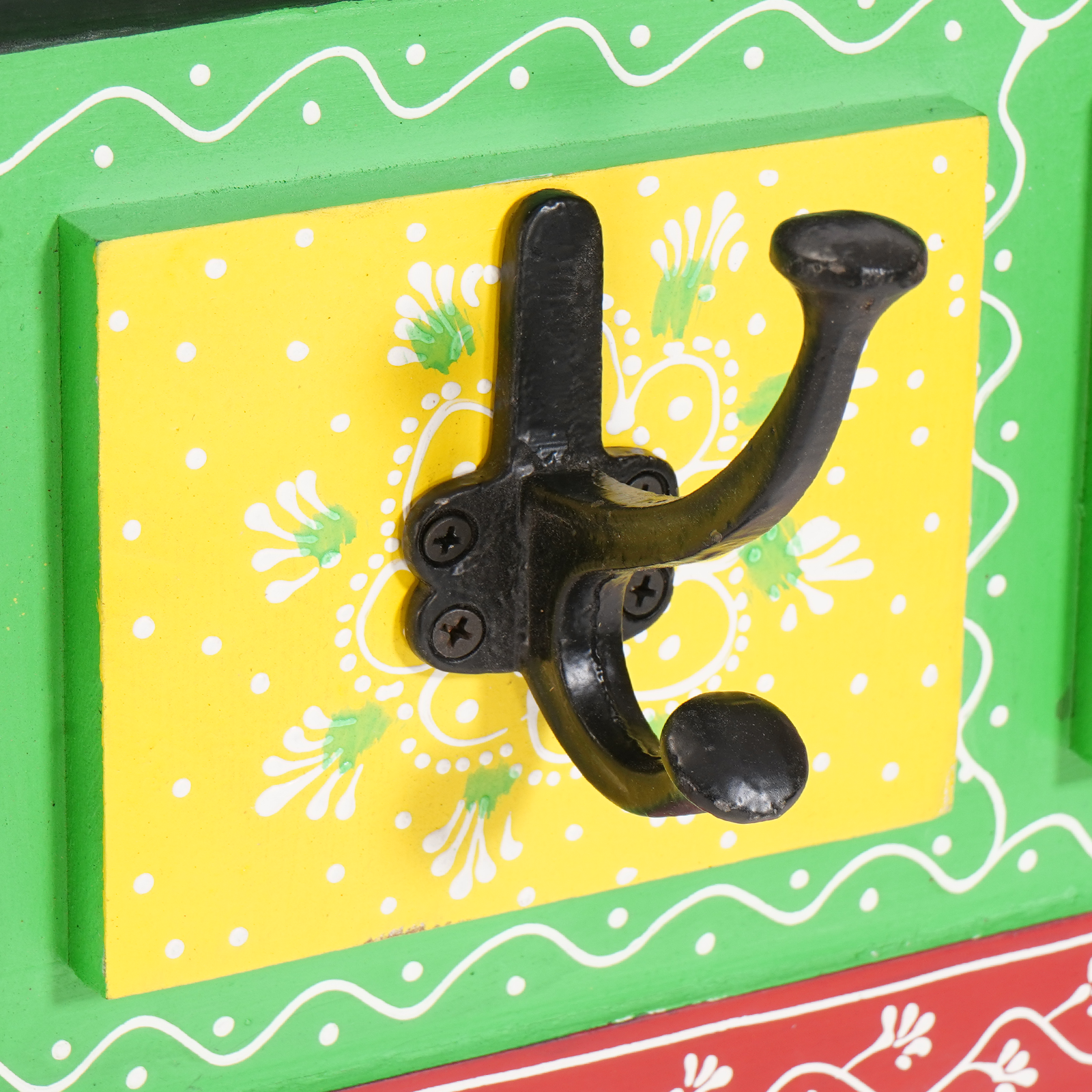 Wall-mounted Coat Rack with 4 Hooks 80x25x2 cm Solid Wood Mango & Engineered Wood - Image 7